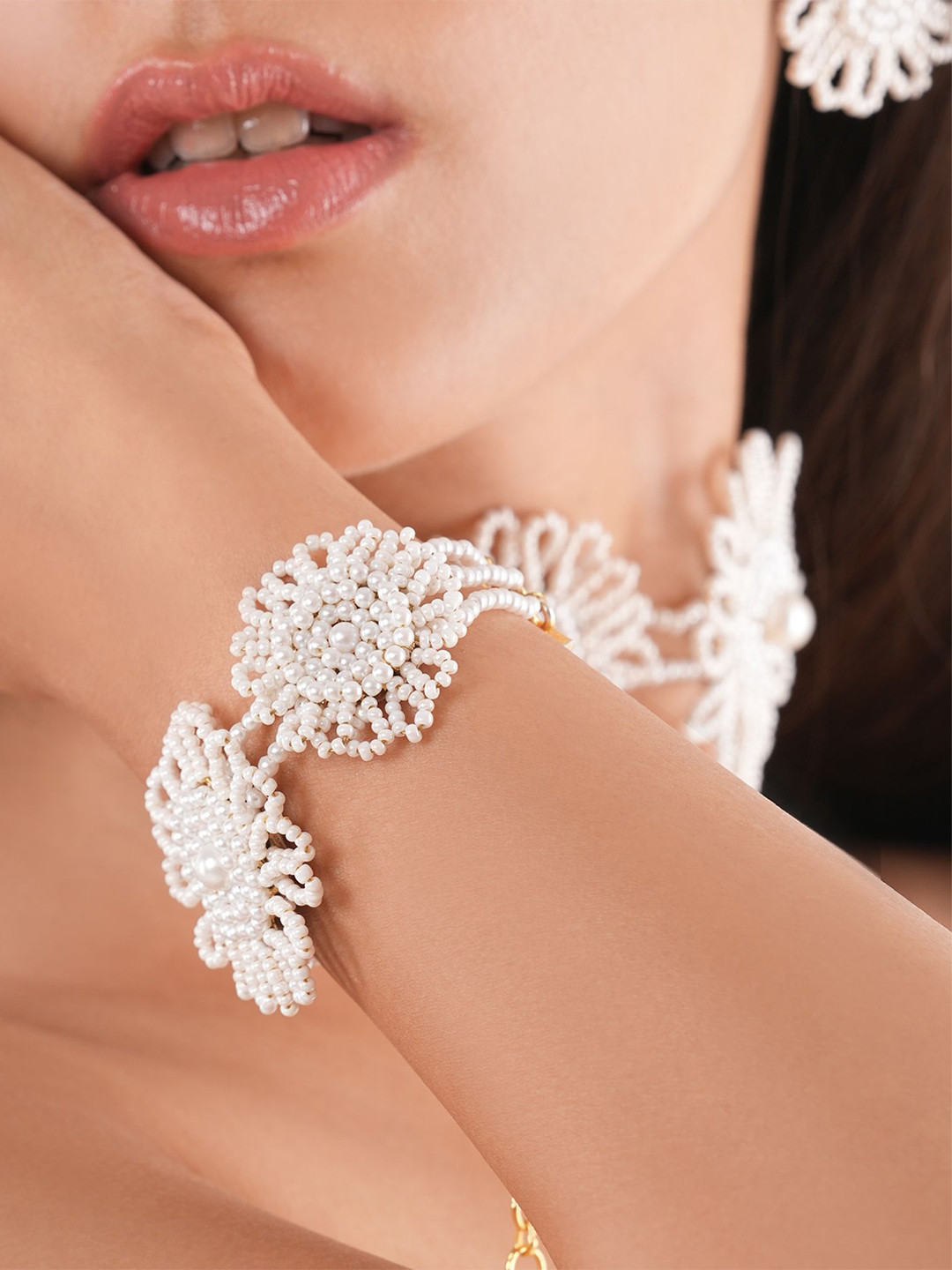 D'oro Latica Beaded Wraparound Bracelet