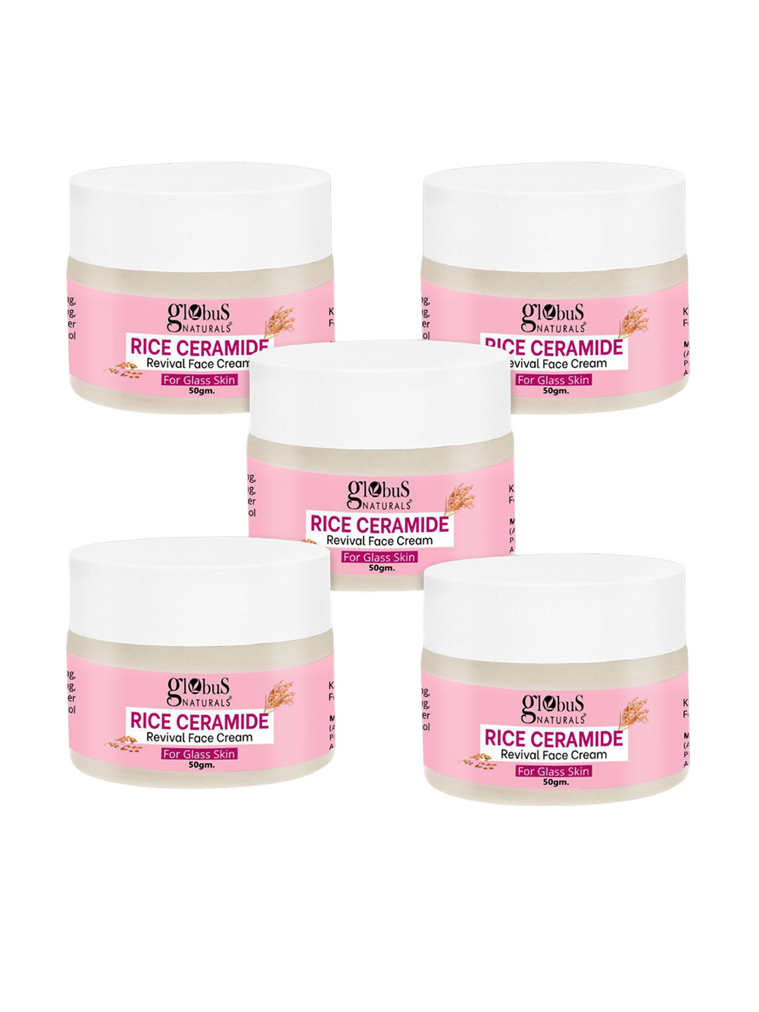 Globus naturals  Rice Ceramide Set Of 5 Revival Face Cream -50g each
