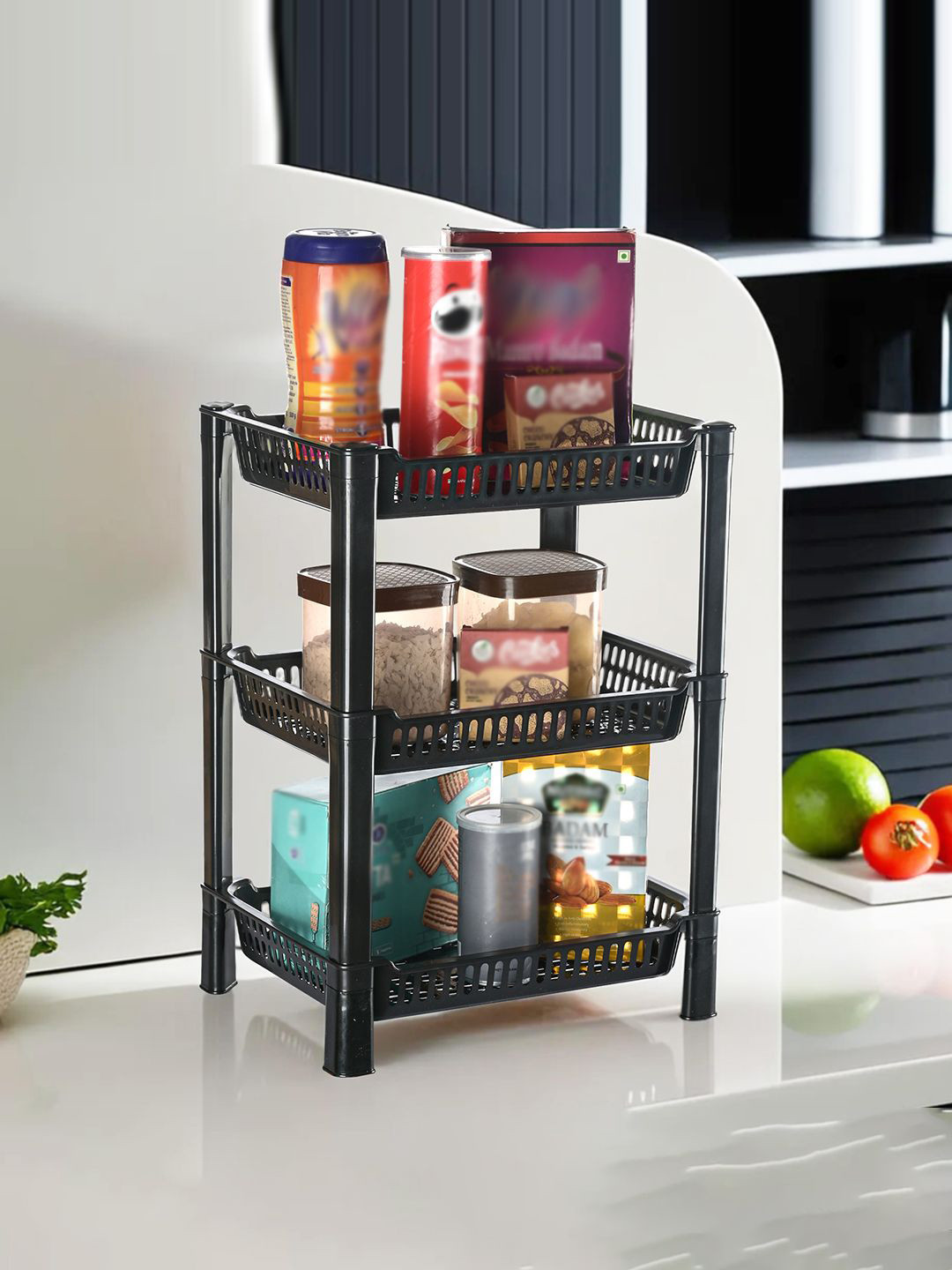 Kuber Industries Black Kitchen Multi-Utility Organiser