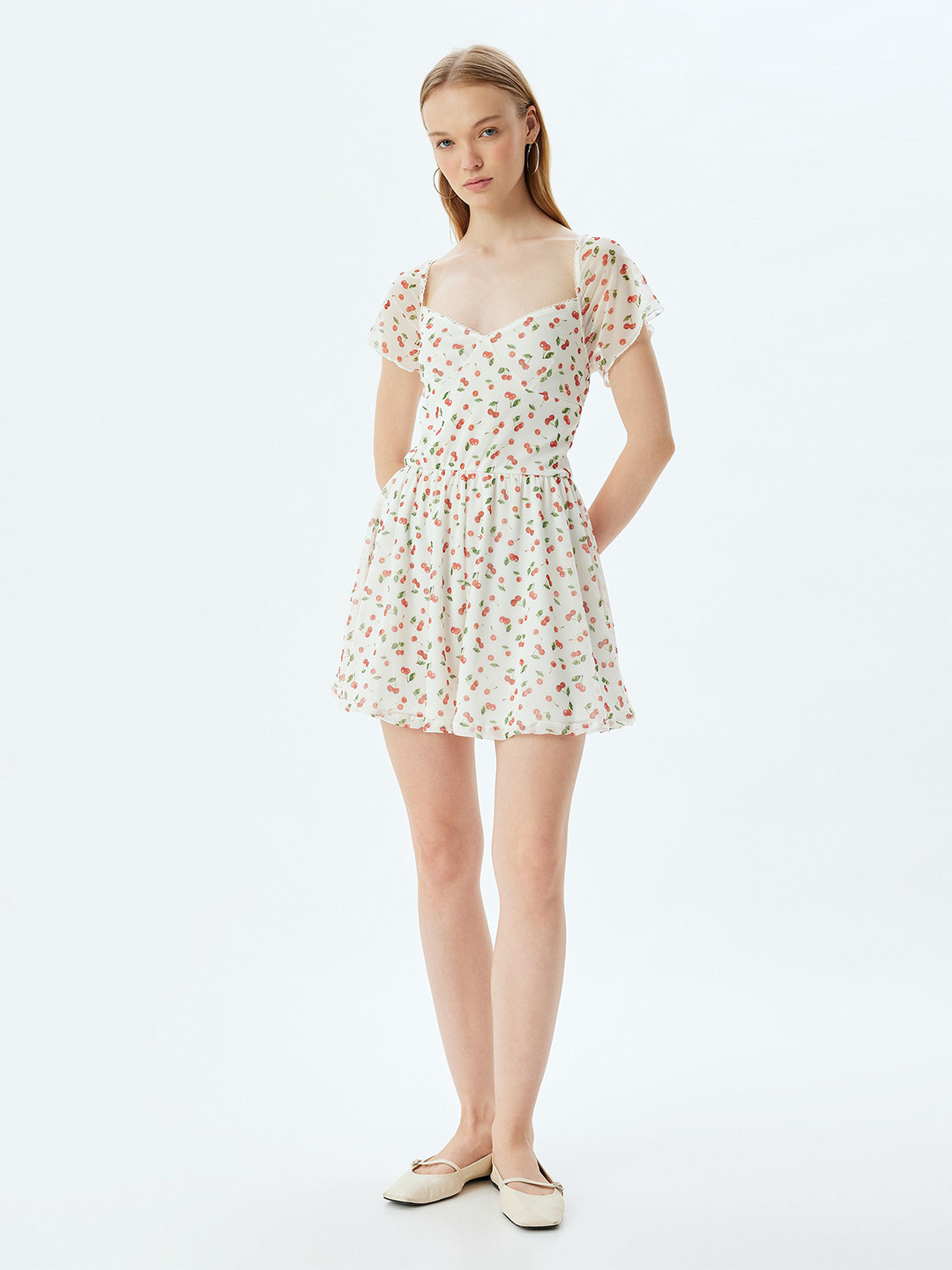 Koton Printed Sweetheart Neck Jumpsuit