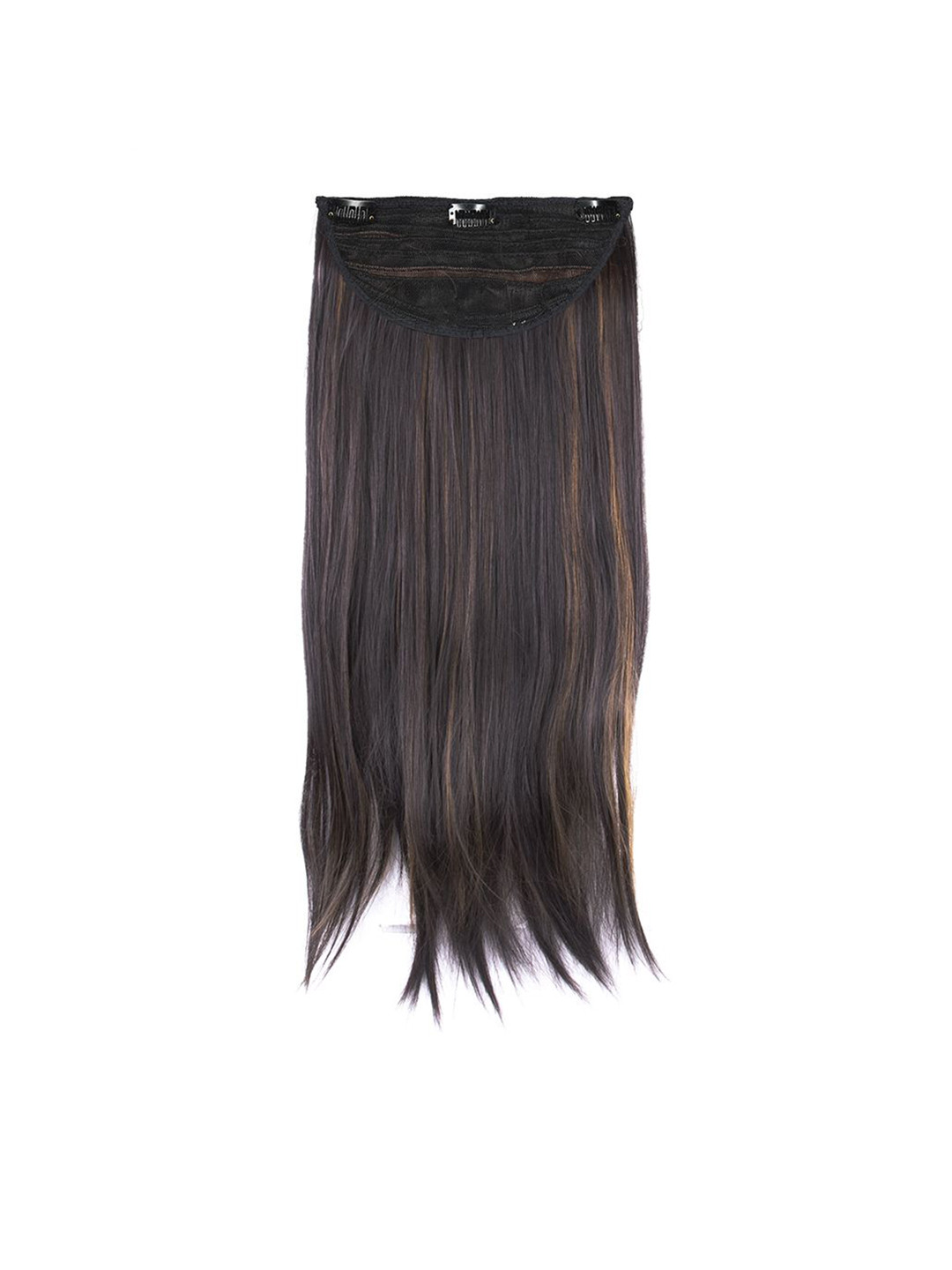 Milano Treasures Straight Clip-in Dark Brown With Golden Highlights Hair Extensions