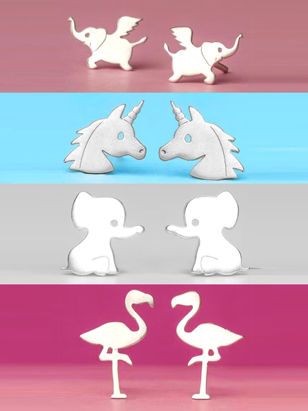 Goldnera Set of 4 925 Sterling Silver Studs