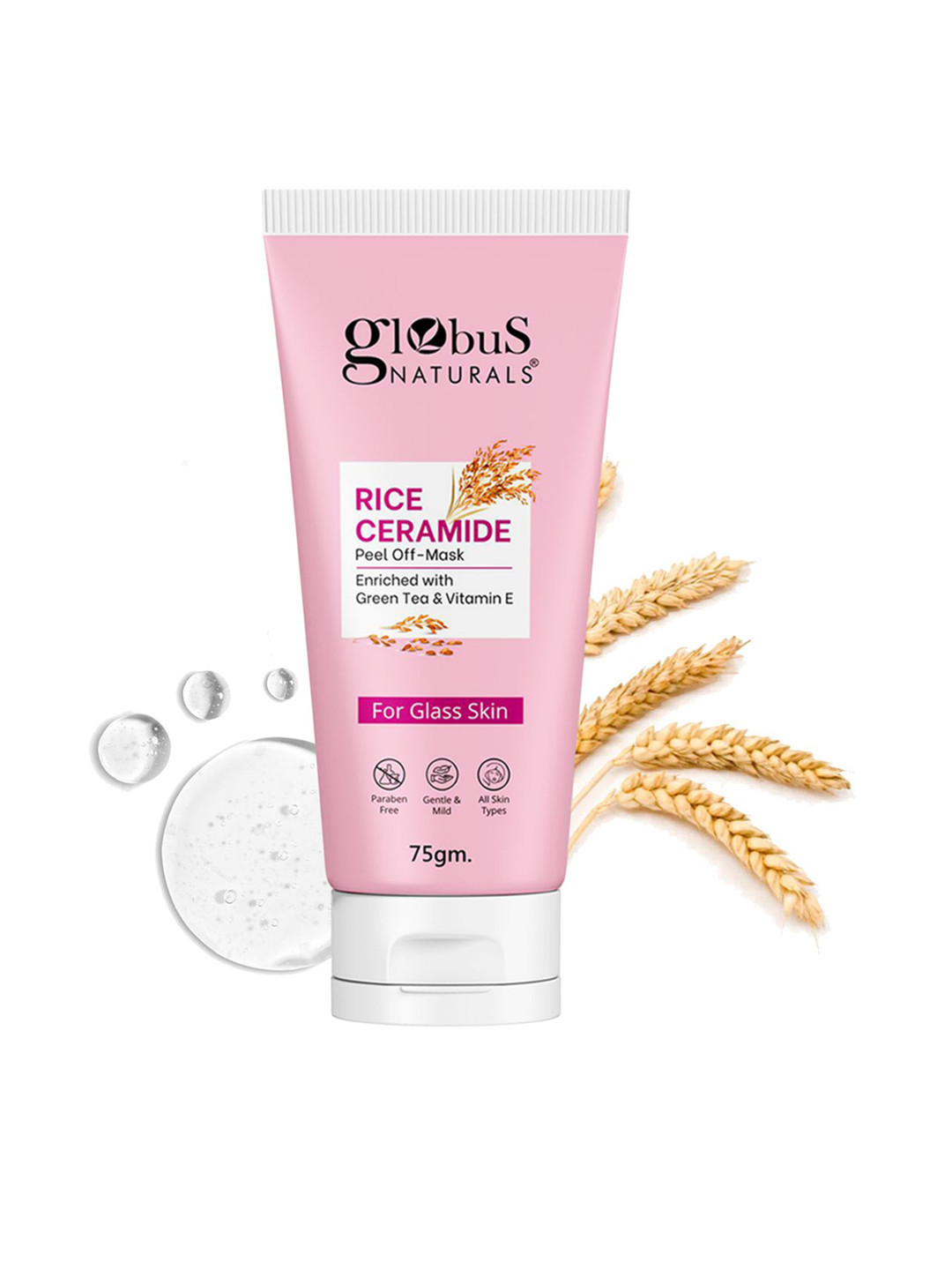 Globus naturals Rice Ceramide Peel Off Mask With Green Tea & Vitamin E - 75g
