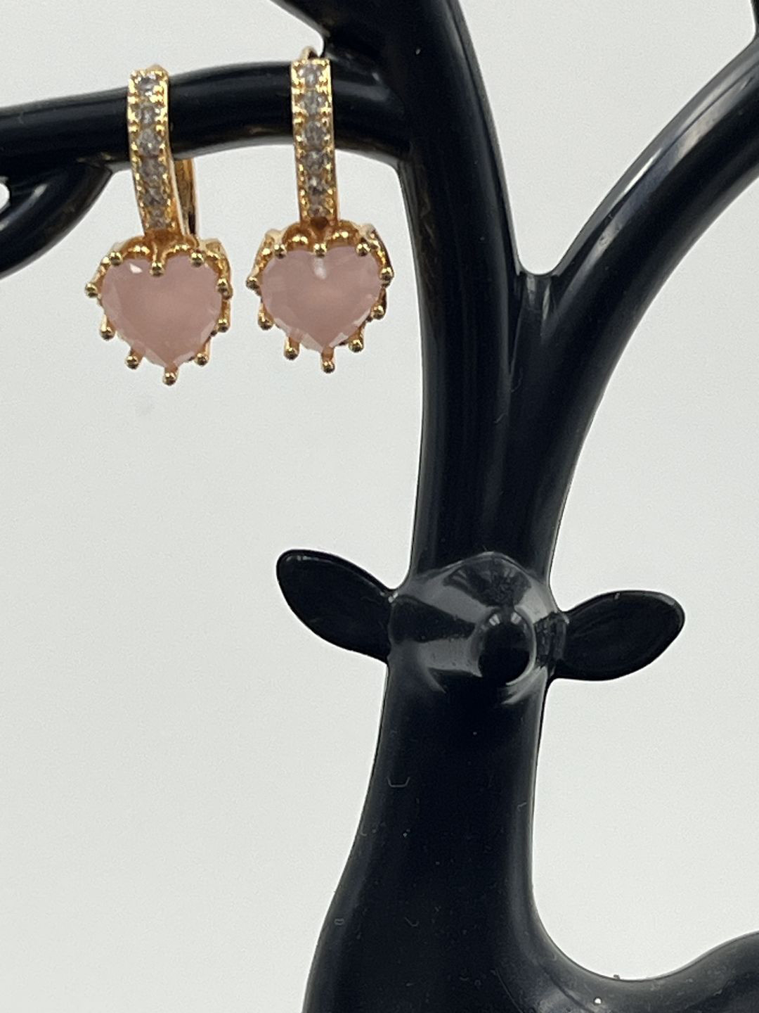 DRAMATIC EFFECT Rose Gold-Plated Stone Studded Contemporary Studs