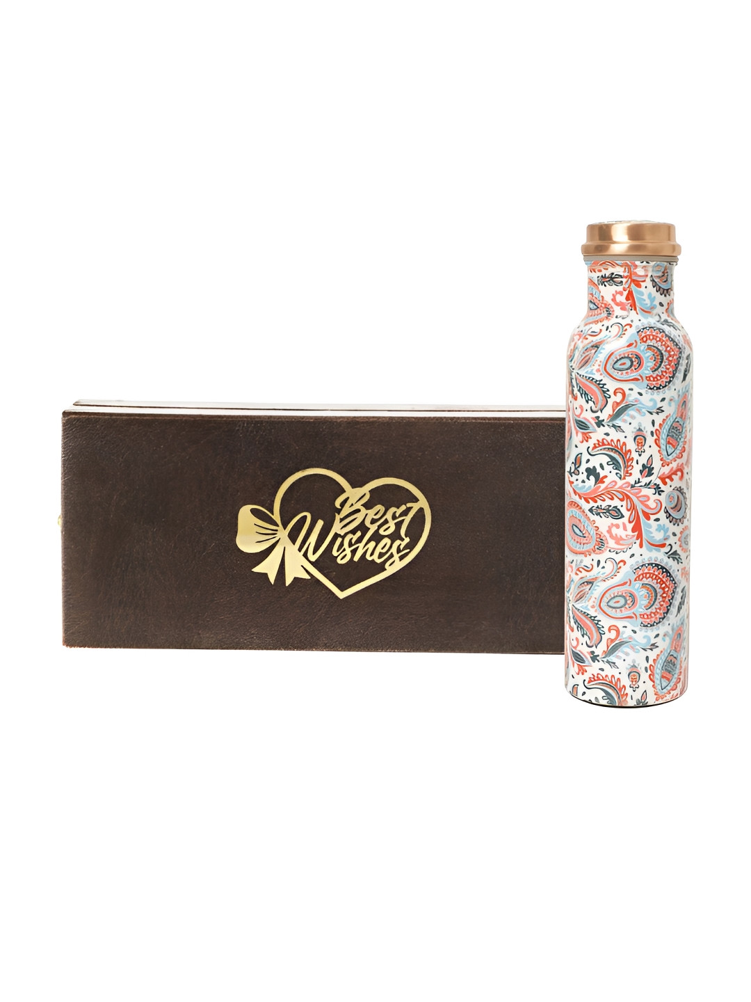 INTERNATIONAL GIFT White Floral Copper Airtight Water Bottle - 1L