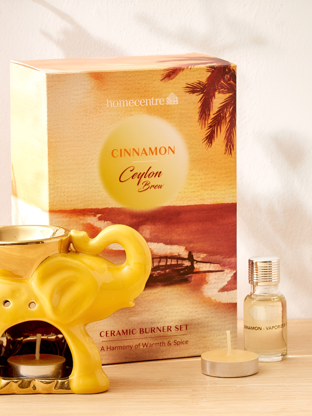 Home Centre Redolence Yellow 4 Pieces Cinnamon Oil Reed Diffusers