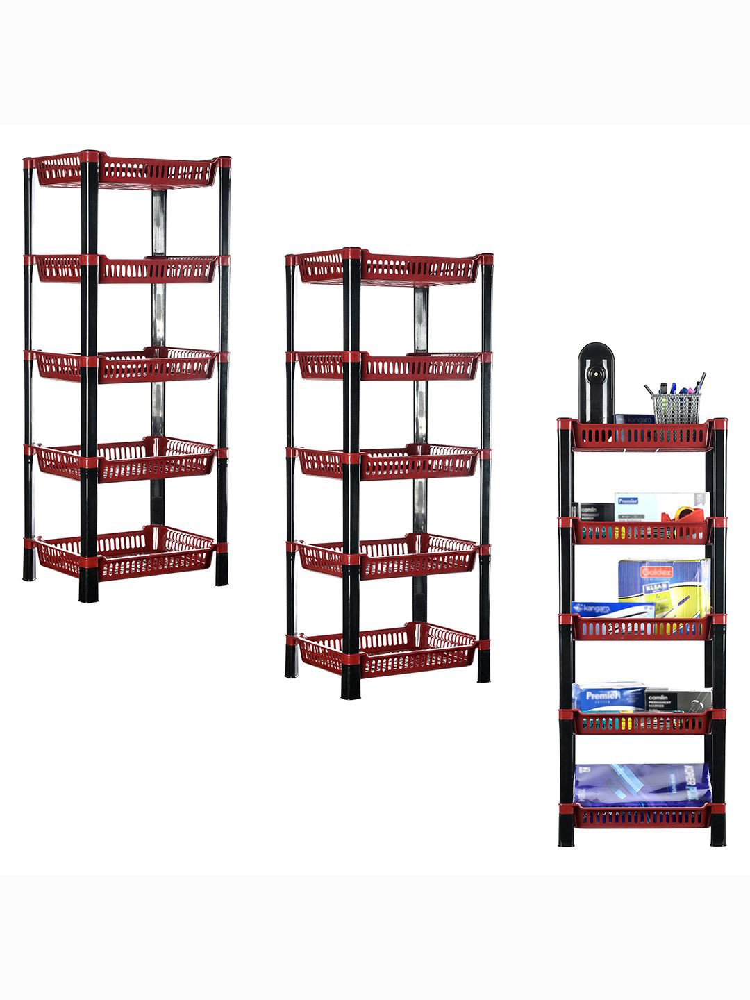 Kuber Industries Maroon 3 Pieces Long Lasting Multi-Utility Organisers