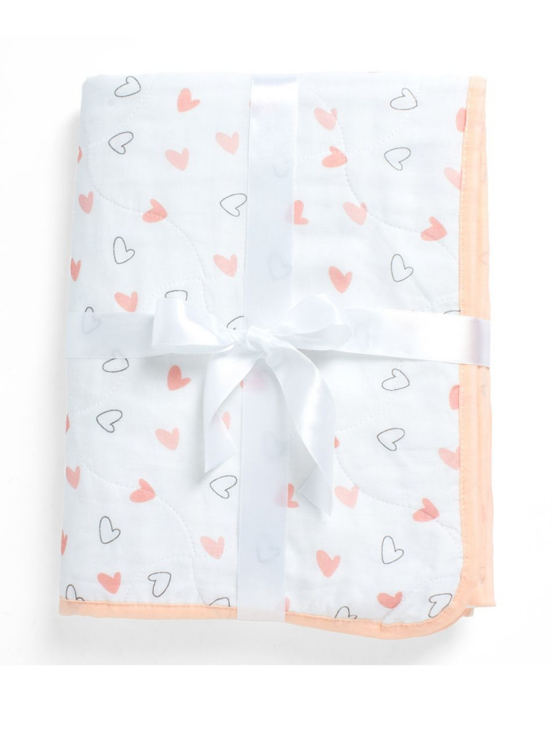 The White Cradle Pink Geometric Printed Mild Winter 110 GSM Cotton Single Bed Blanket