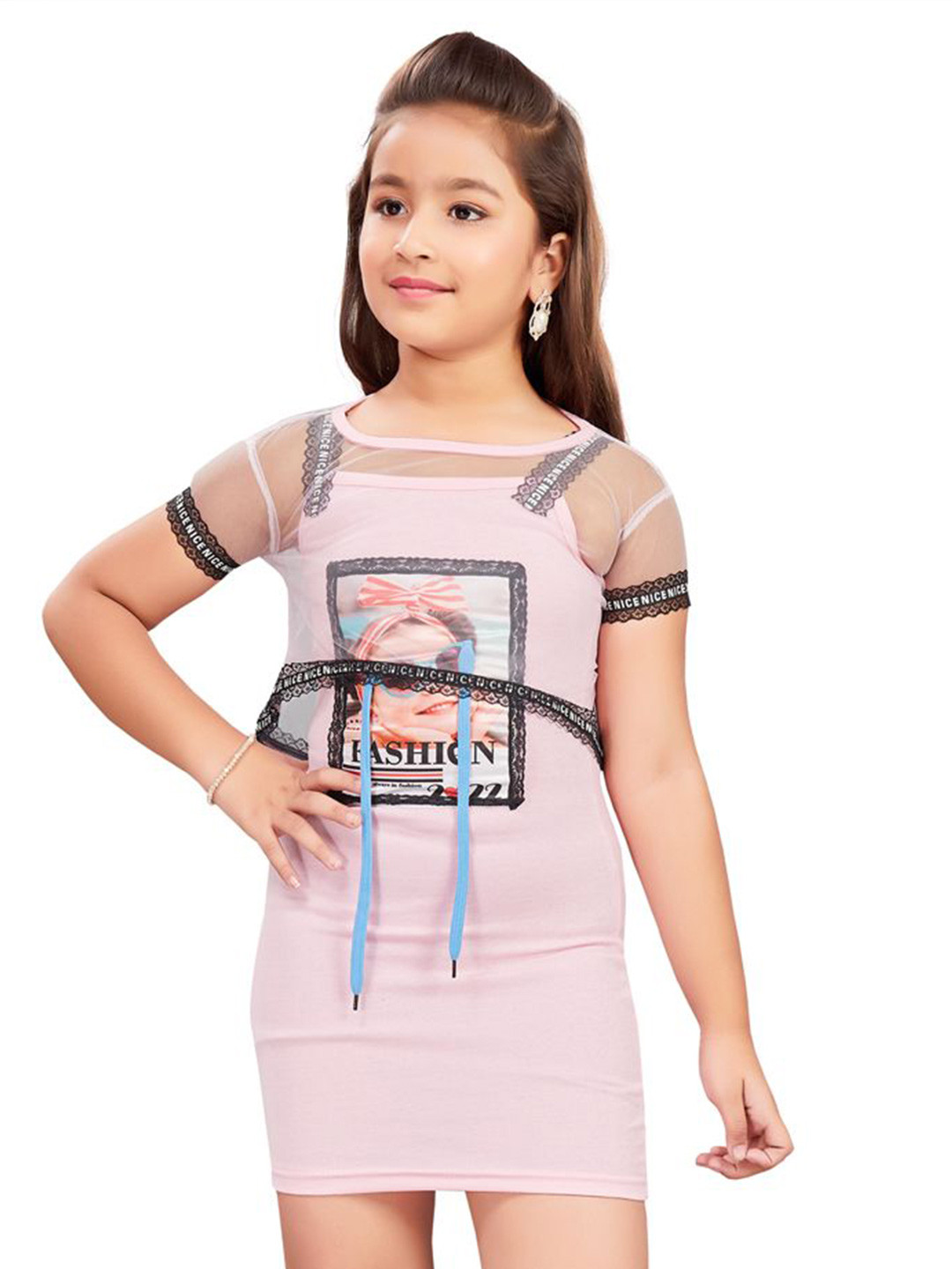 Lei-Chie Girls Applique Bodycon Midi Dress