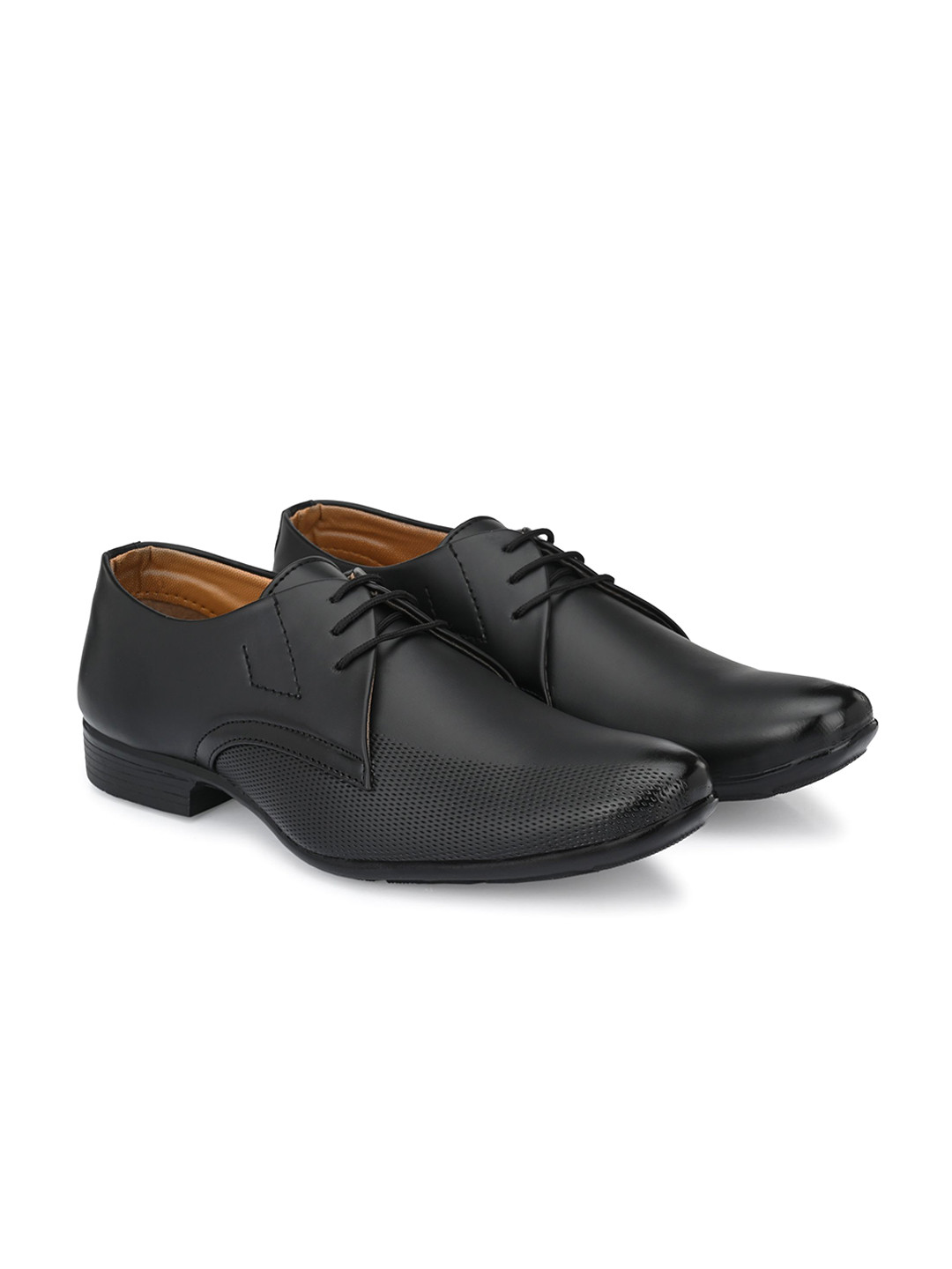 Stylelure Men Textured Synthetic Leather Lace-Up Formal Derbys