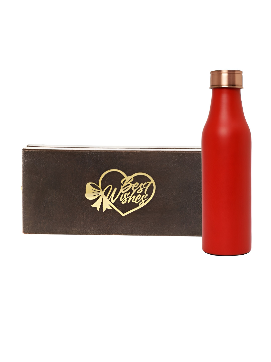 INTERNATIONAL GIFT Red & Brown Copper Water Bottle With Box Home Gift Sets