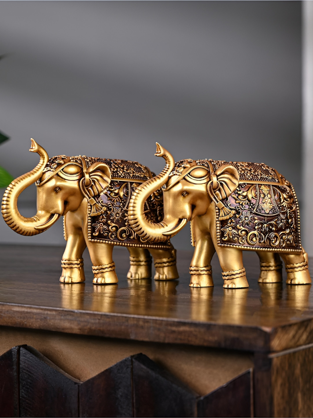 Artarium Royal Elephant Set for Home Decor (Royal Elephant Antique Pack of 2, 4.9 Inches)