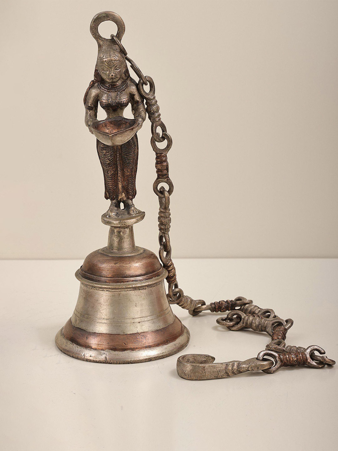 Exotic India Brown Brass Deepalakshmi Hanging Bell