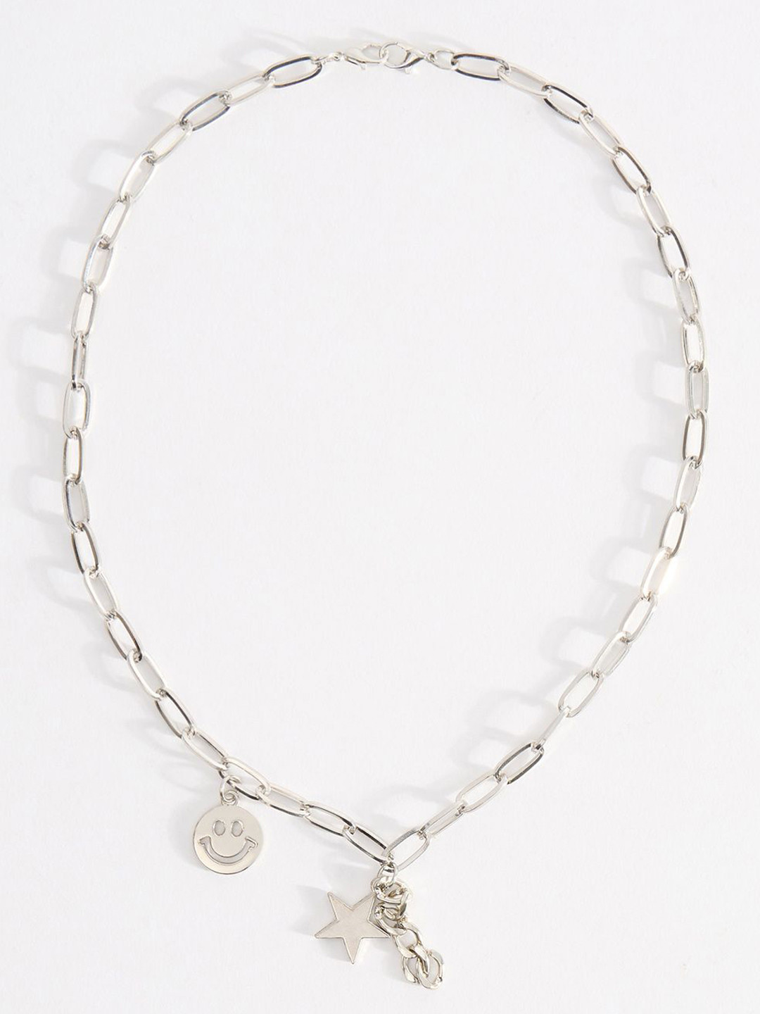 THE BEAR HOUSE Men Stainless Steel Silver Plated Chain