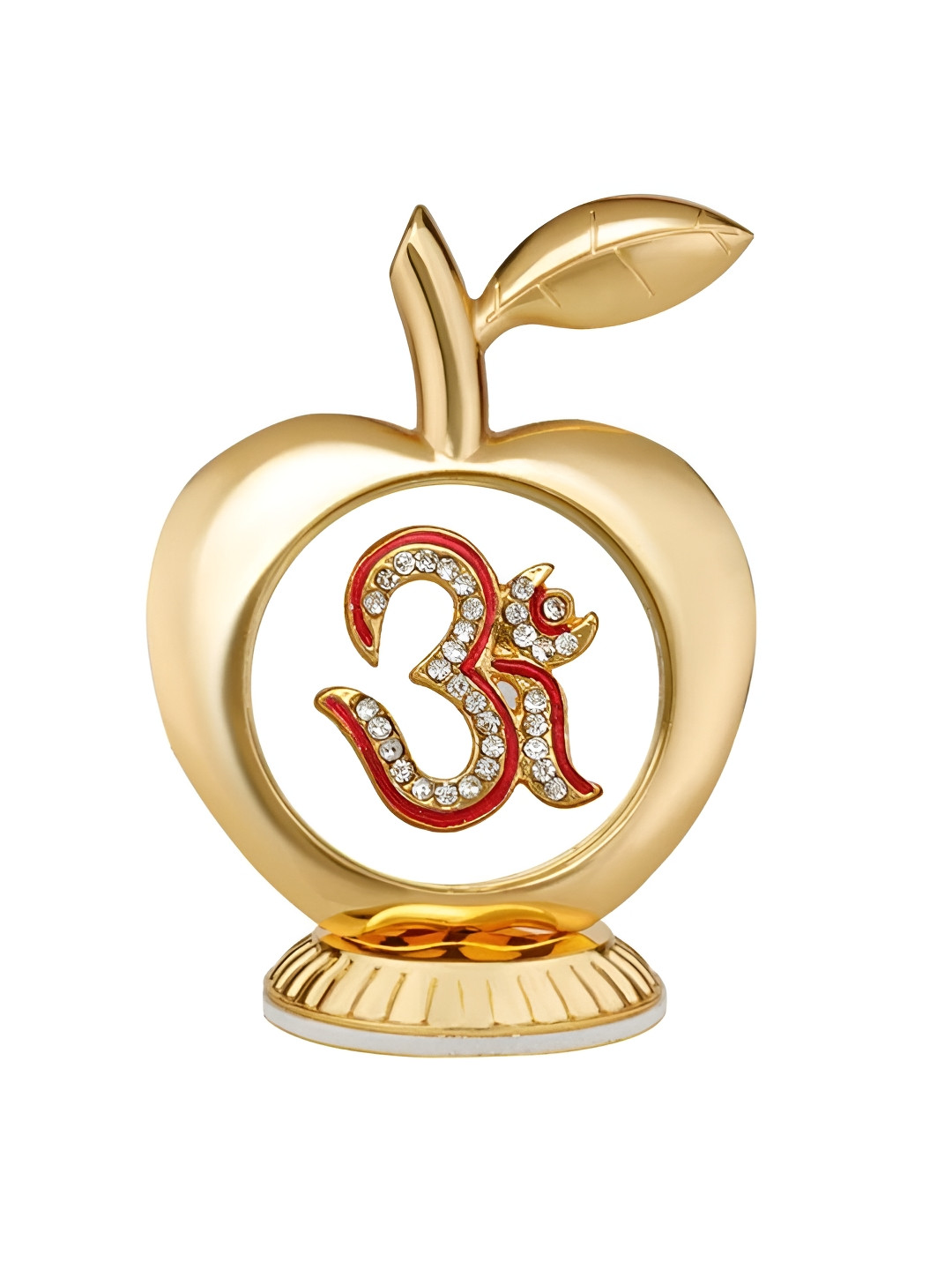 INTERNATIONAL GIFT Om Sign Gold Metal Metallic Prayer Room Small Showpiece - 3.3 Inches