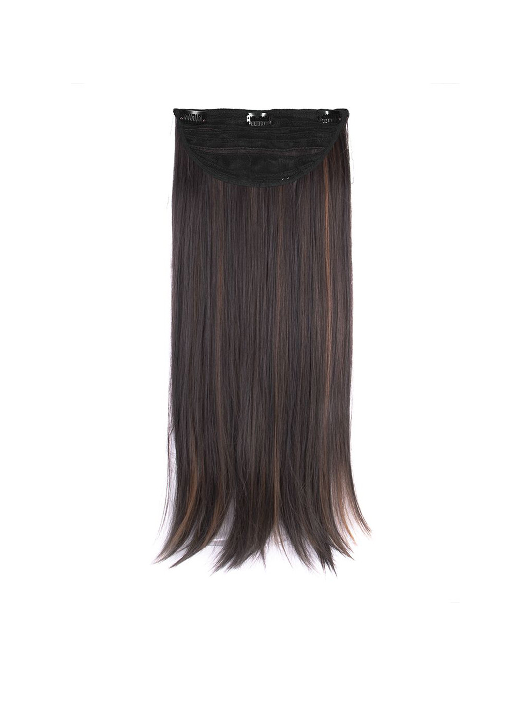 Milano Treasures Straight Clip Dark Brown Copper Highlights Clip-in Hair Extensions