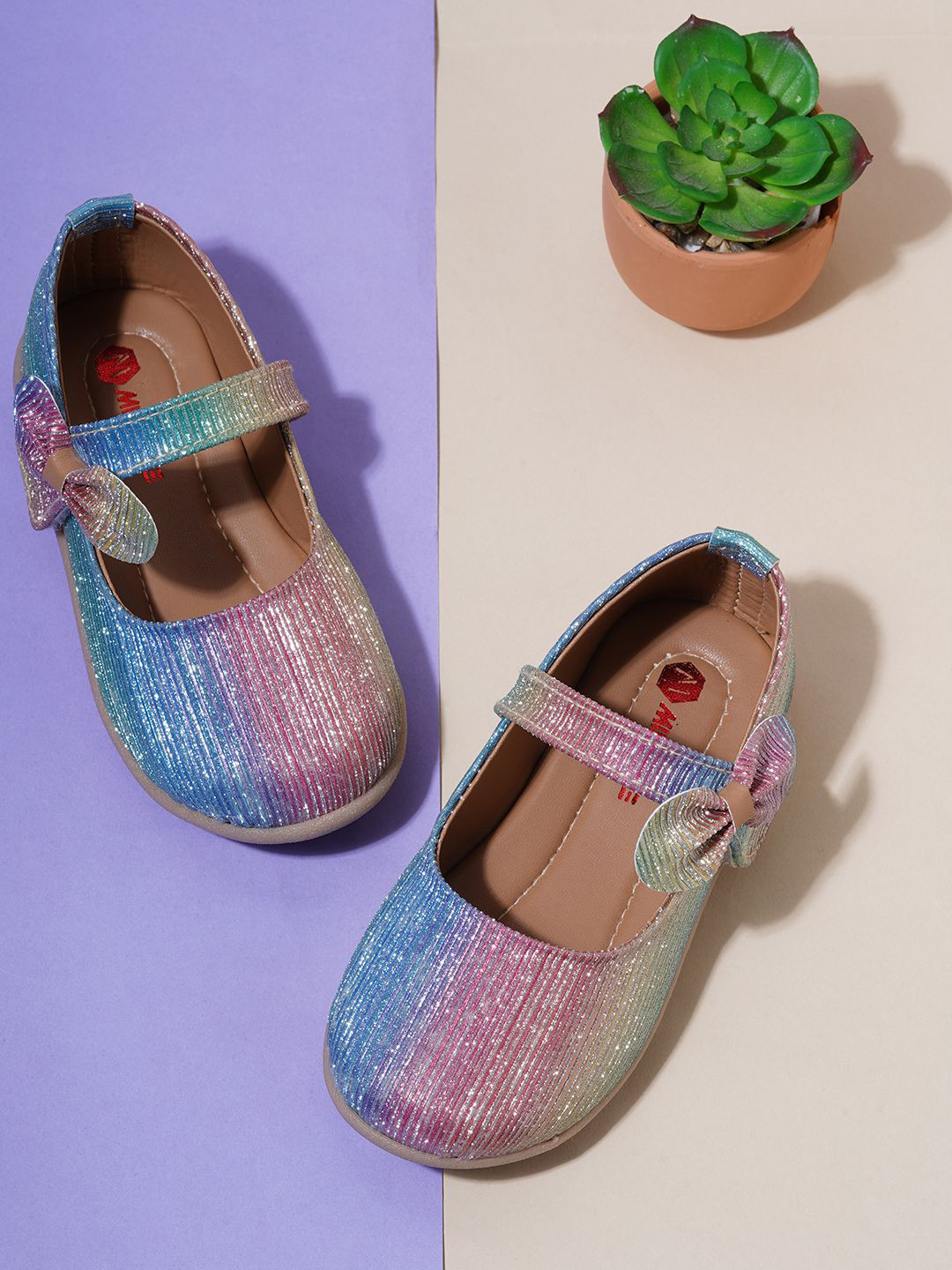 Minesole Girls Embellished Synthetic Leather Mary Jane Flats