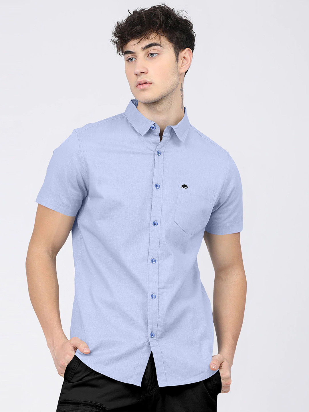 BRUCEWANE Men Standard Opaque Semiformal Shirt