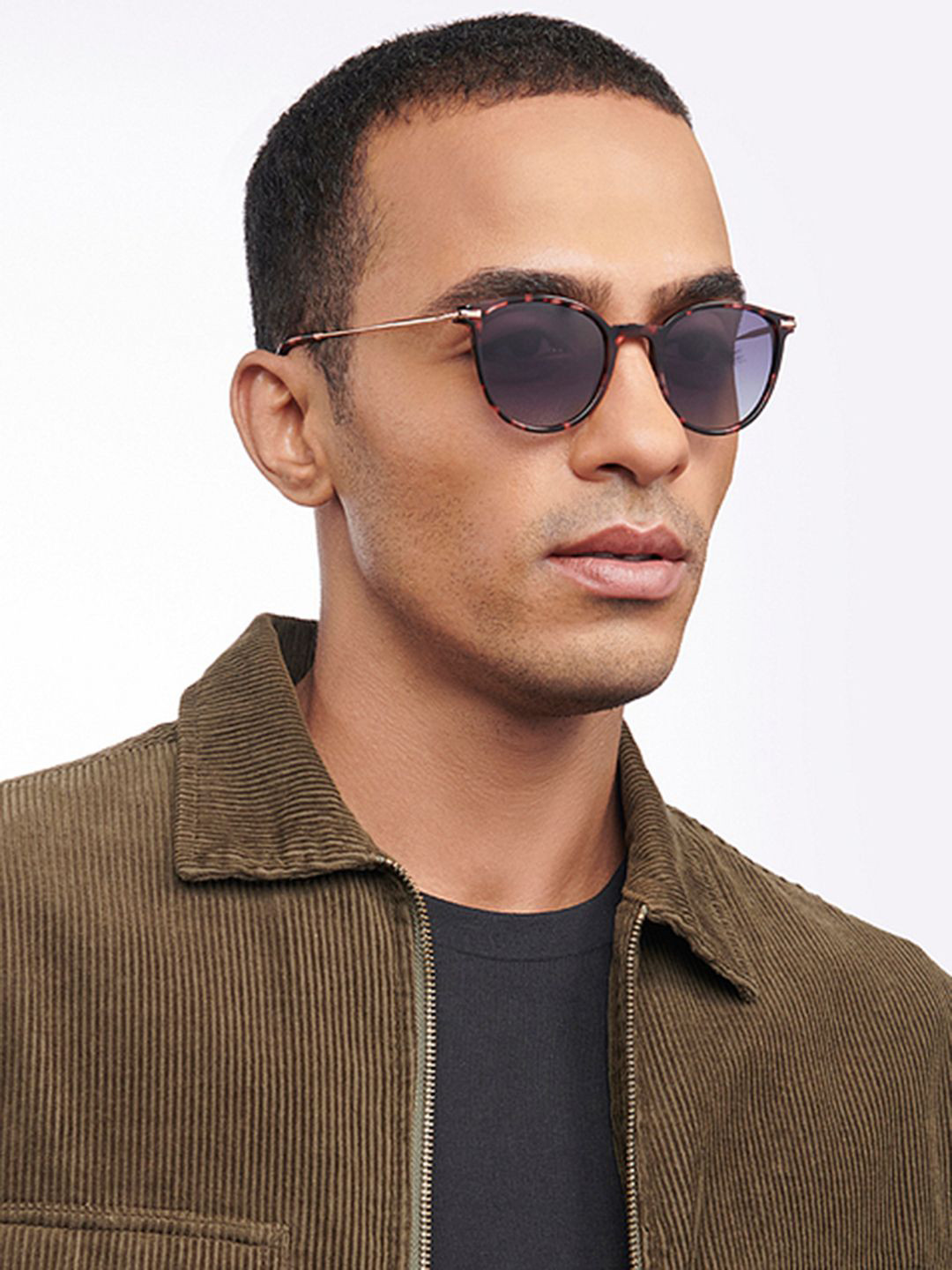 John Jacobs Unisex Round Sunglasses with Polarised and UV Protected Lens 152270