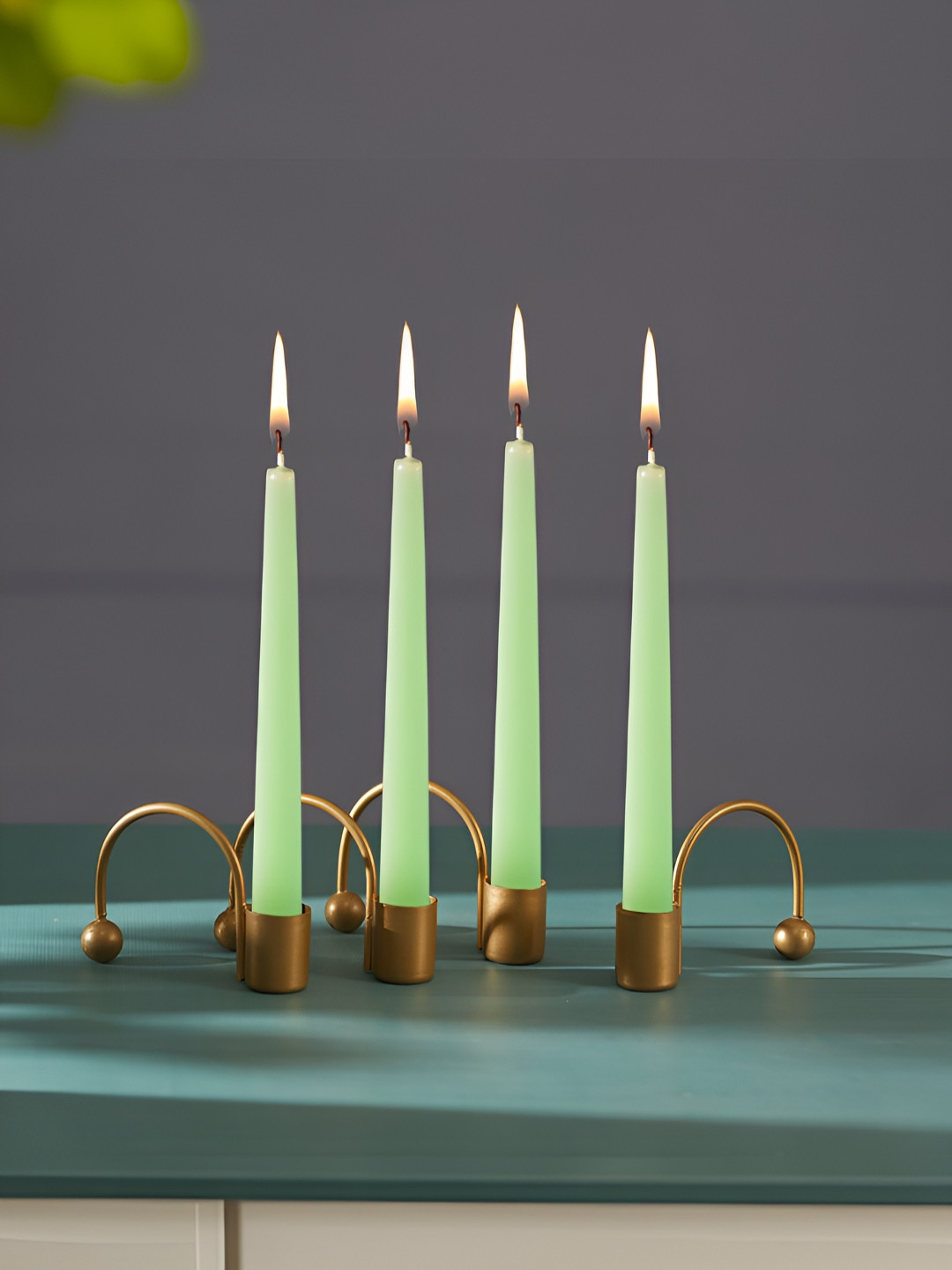 Homspurts Gold-Toned 4 Pieces Tea Light Candle Holder