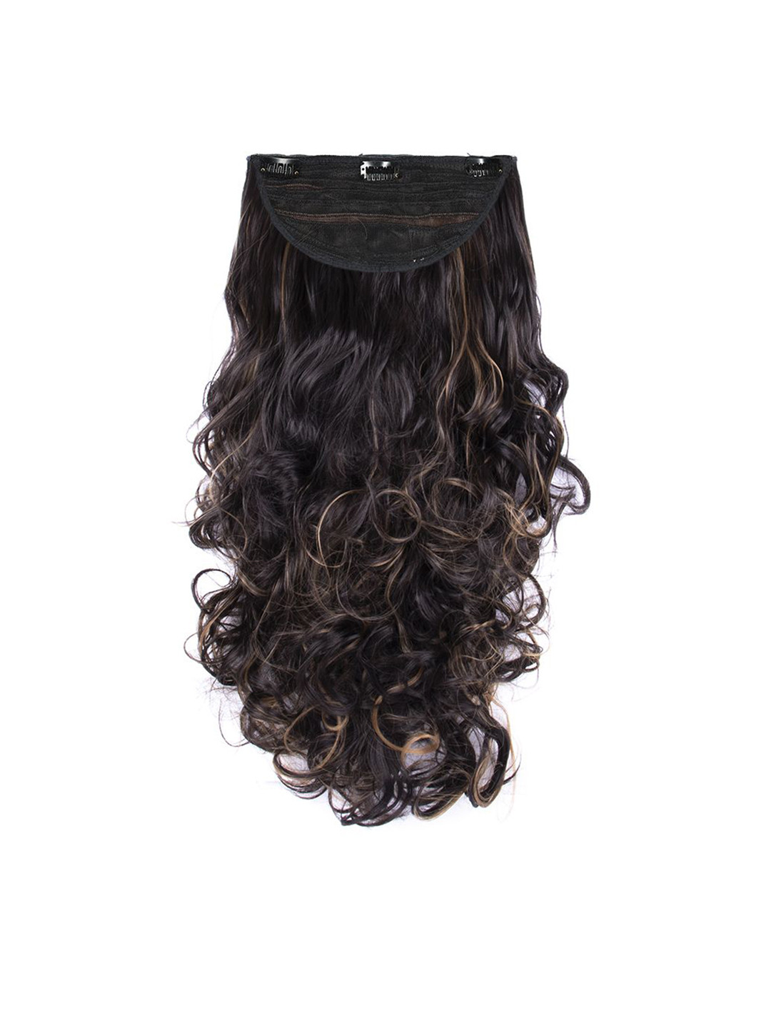 Milano Treasures Soft Curls Clip-in Dark  Brown  Golden Highlights Hair Extensions