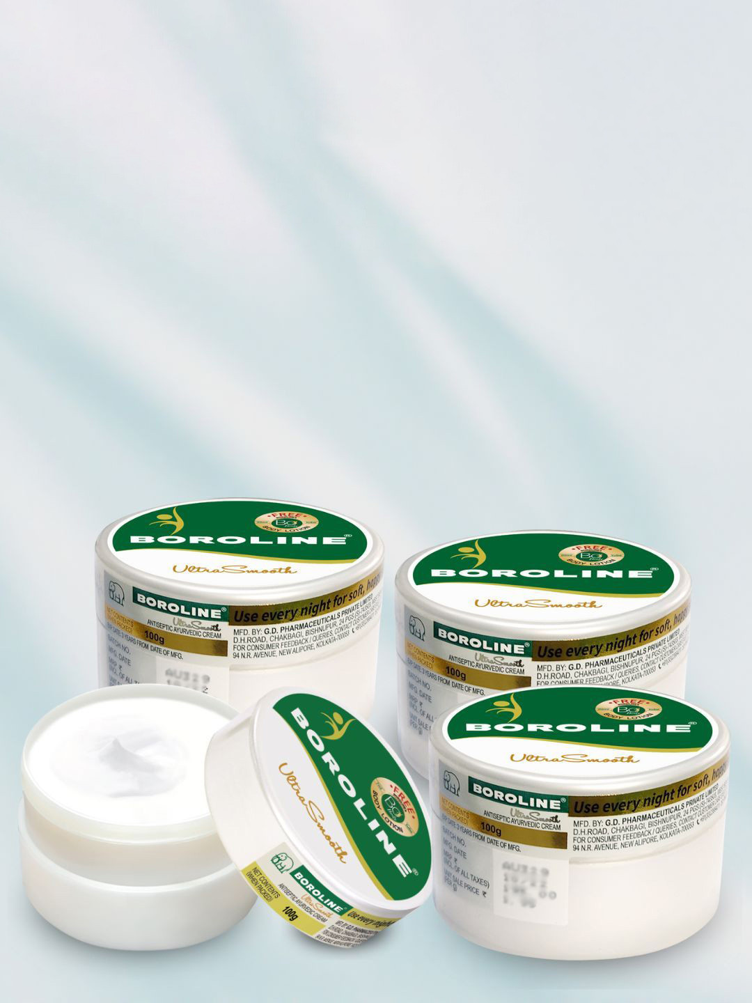 BOROLINE Ultrasmooth Set Of 4 Antiseptic Ayurvedic Night Cream-100 g Each