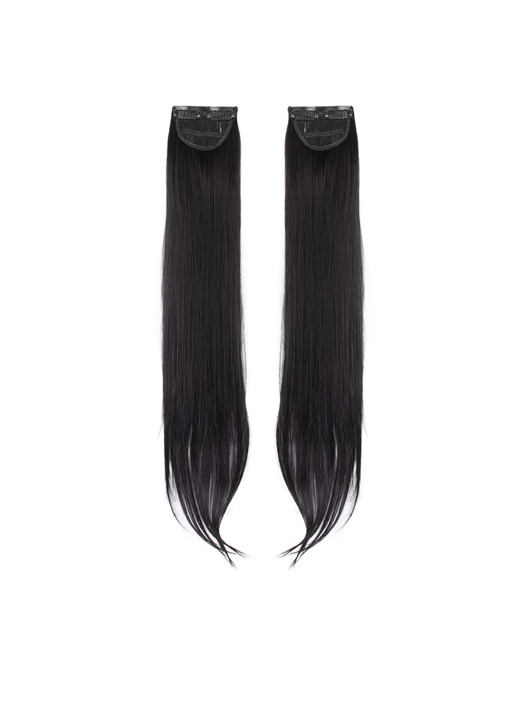 Milano Treasures Set of 2 Clip-in Natural Black Side Patches Hair Extension