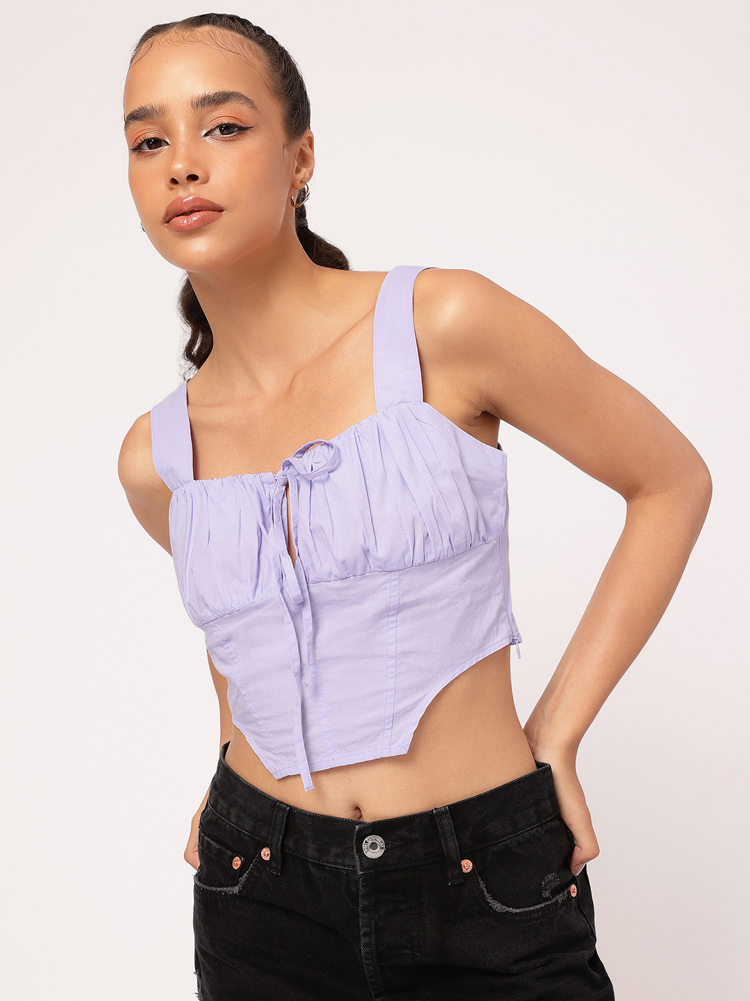 DressBerry Corset Tie-Up Crop Top