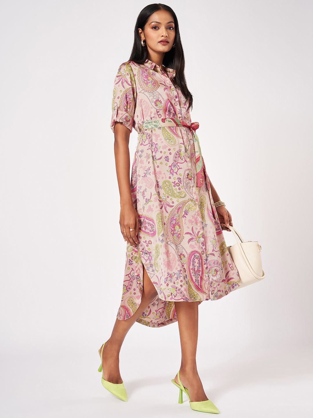 Marigold Lane Ethnic Motifs Printed Fit & Flare Midi Dress