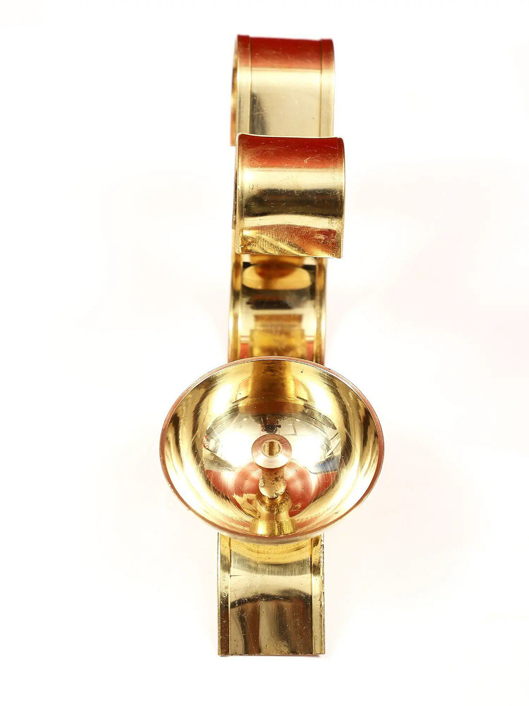 Exotic India Small Brass Aarti Diya with Om Handle