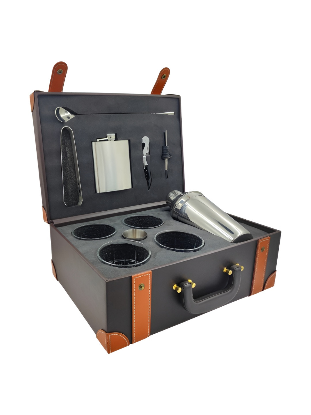 BAR BOX Silver-toned 9 Pieces Stainless Steel Barware Tool Sets