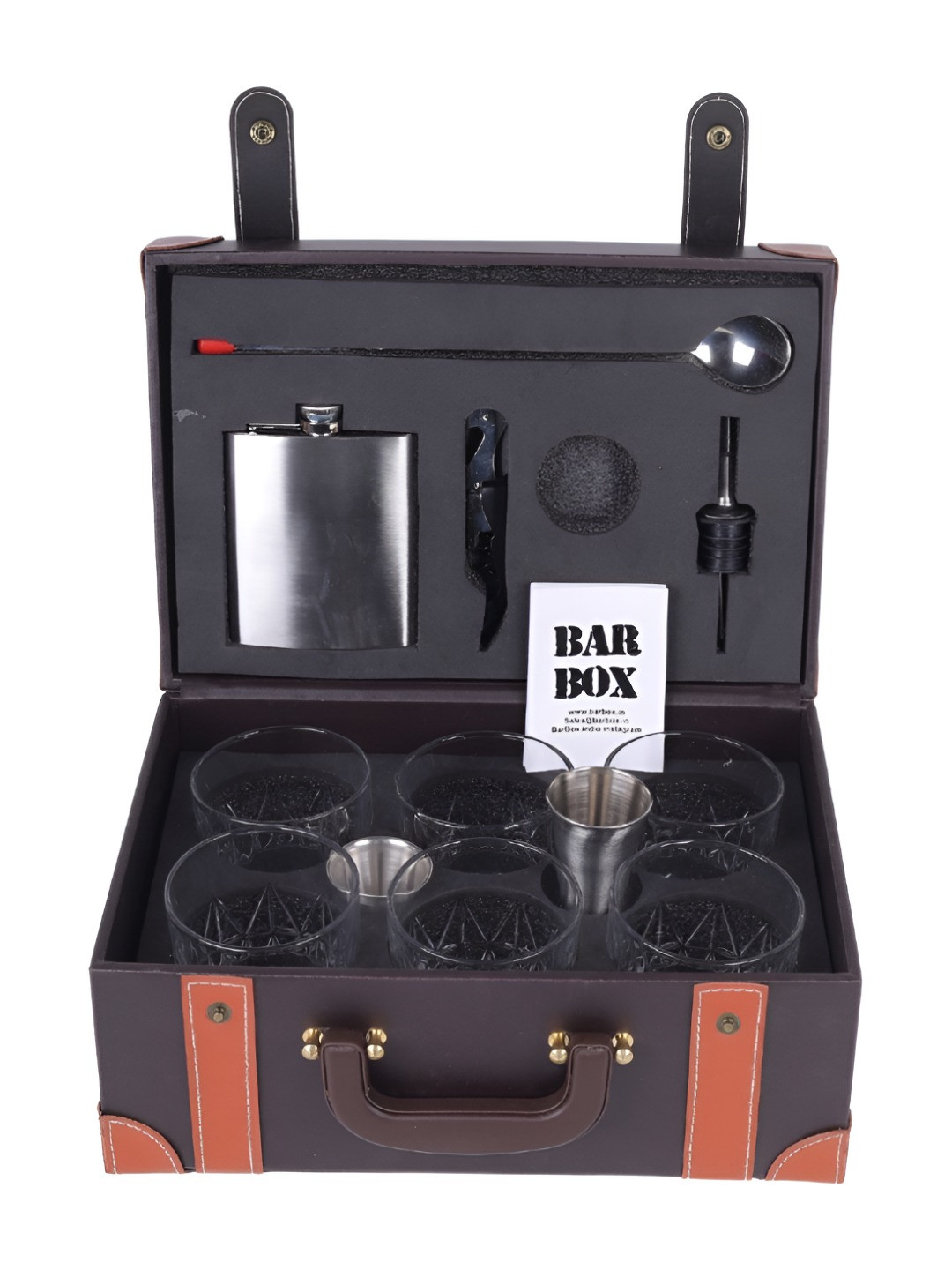 BAR BOX Silver Toned 13 Pieces Stainless Steel Barware Tool Set