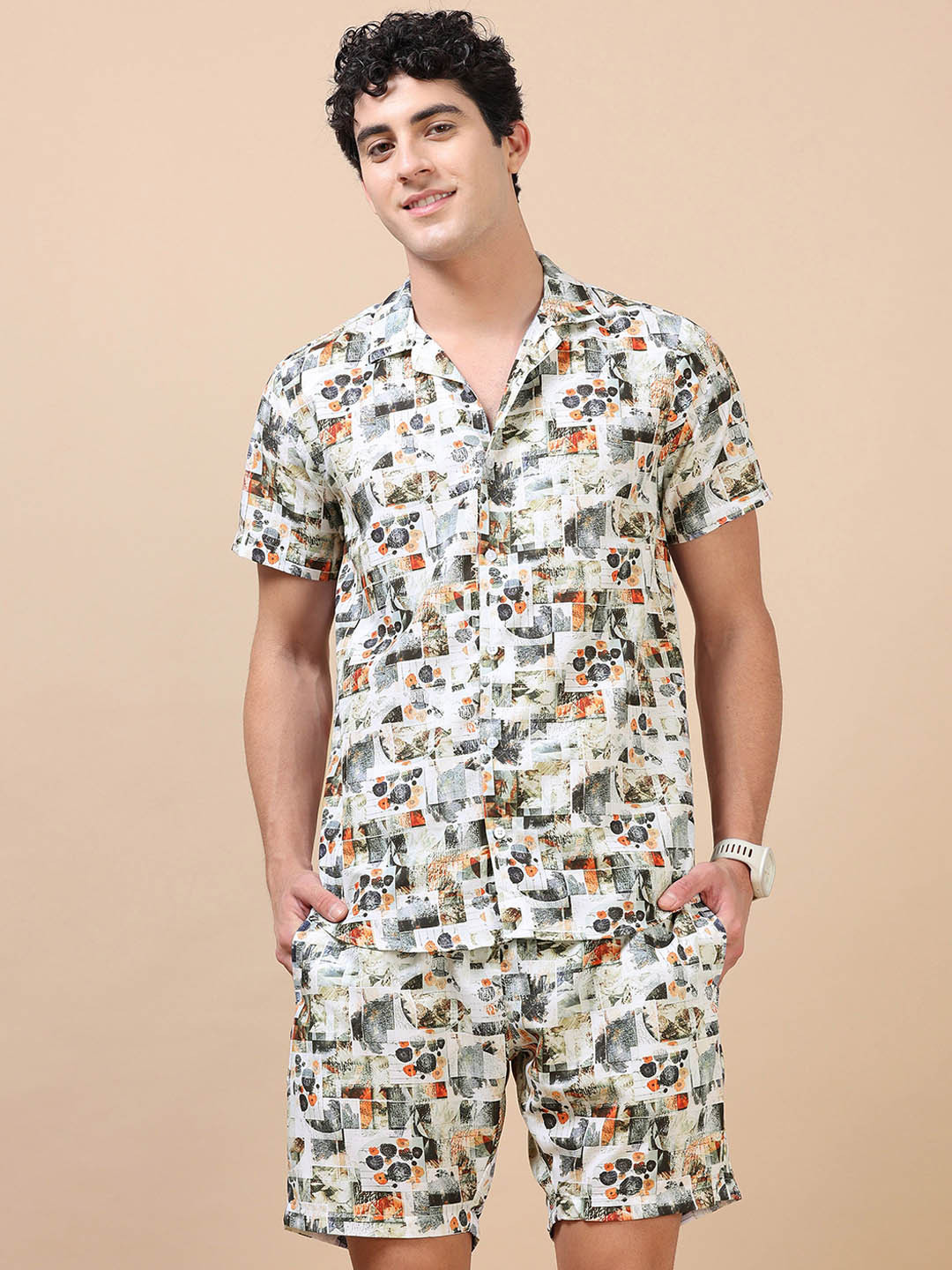 Bushirt Printed Shirt and Shorts