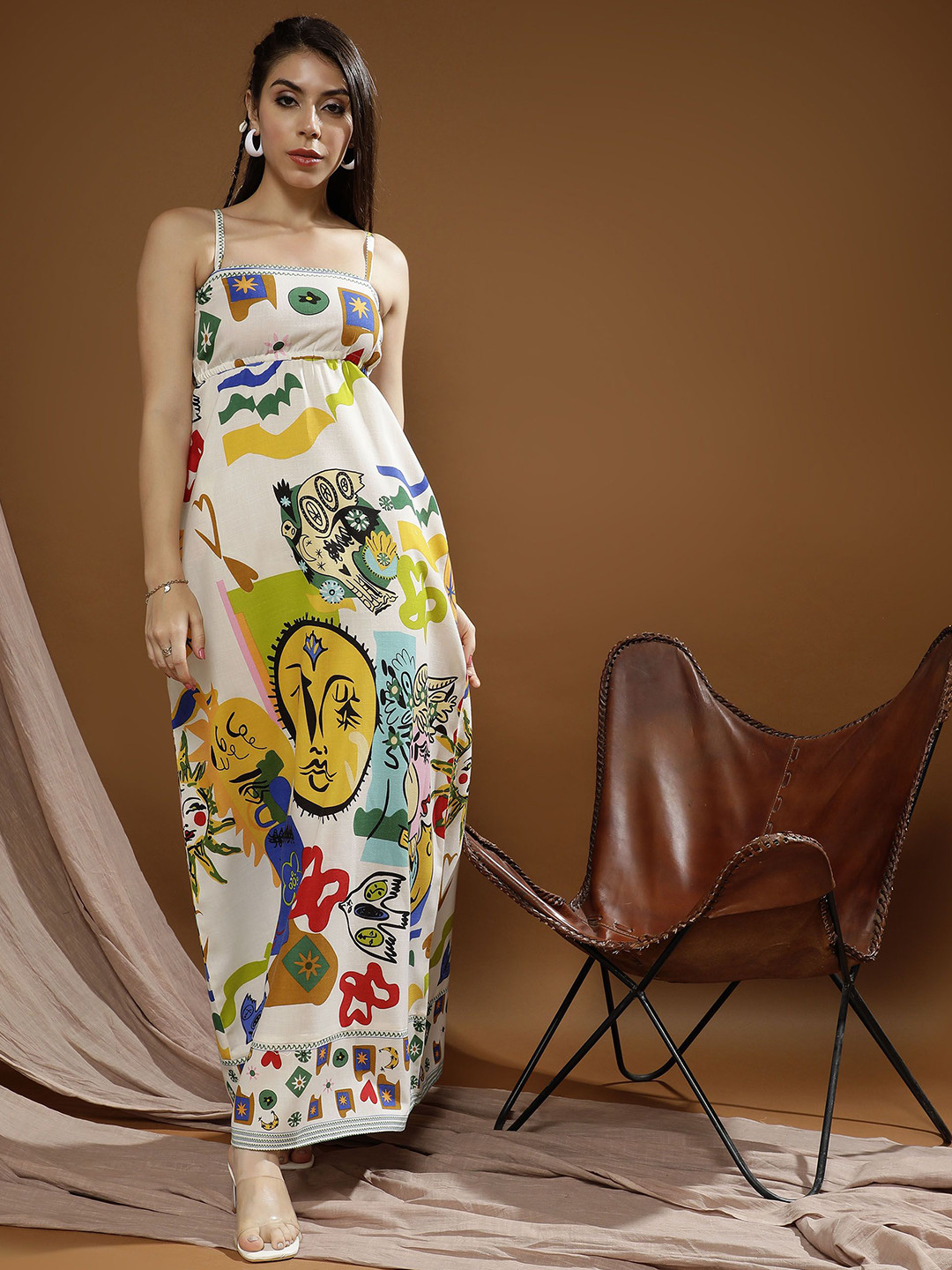 Boho By Athena Floral Print A-Line Maxi Dress