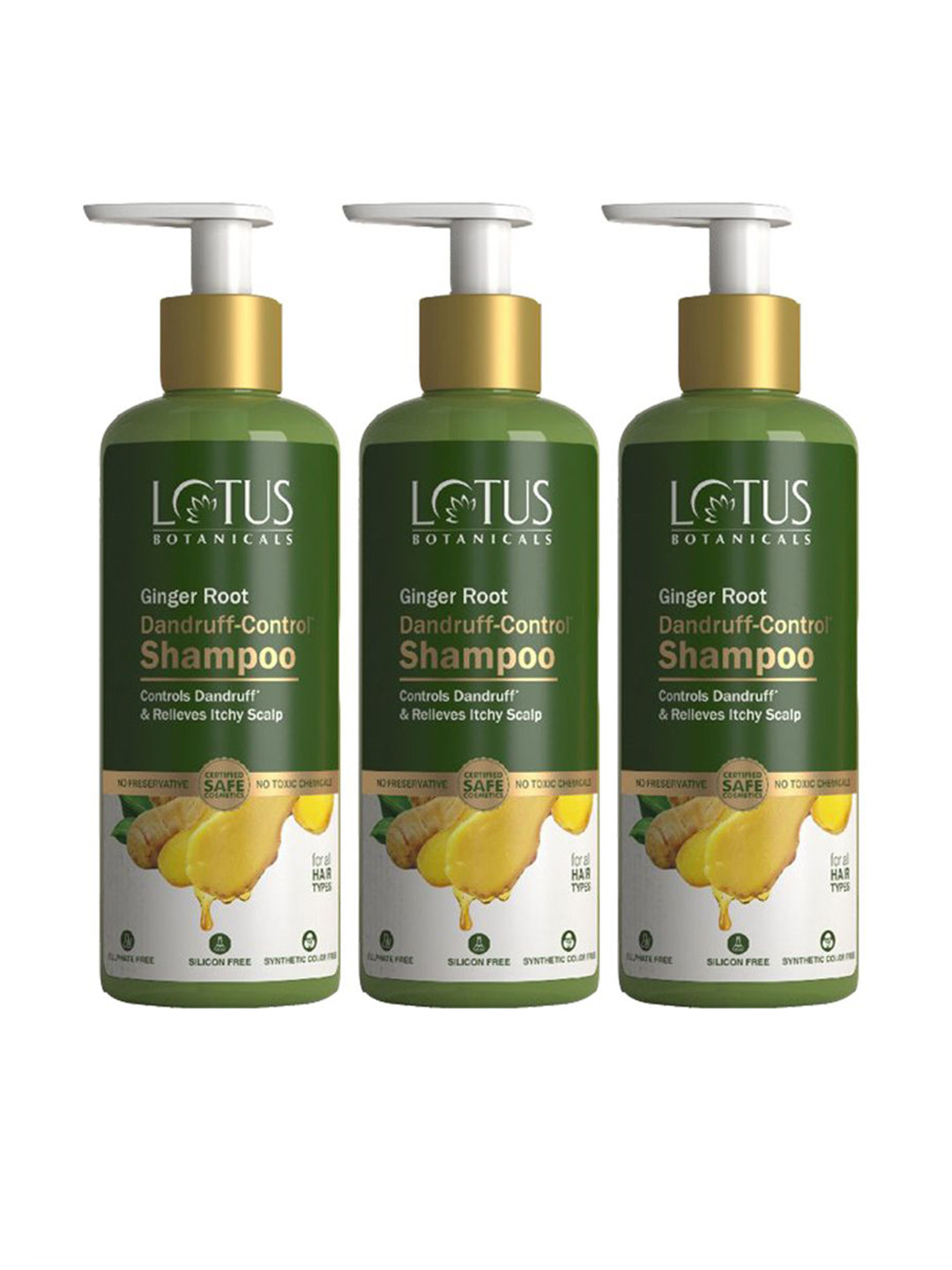 Lotus Botanicals Dandruff-Control Set Of 3 Anti Dandruff Shampoo-300ml each