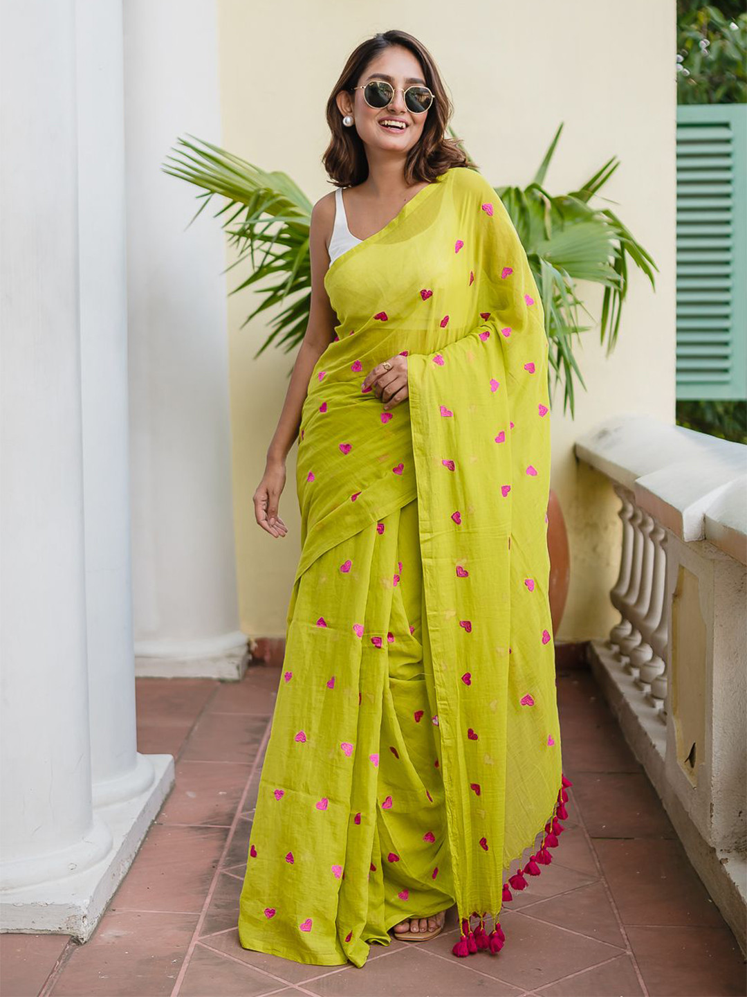 RODDUR Embellished Embroidered Pure Cotton Saree