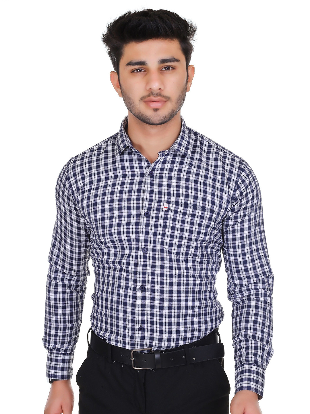 Marc Laurent Men Comfort Opaque Checked Casual Shirt
