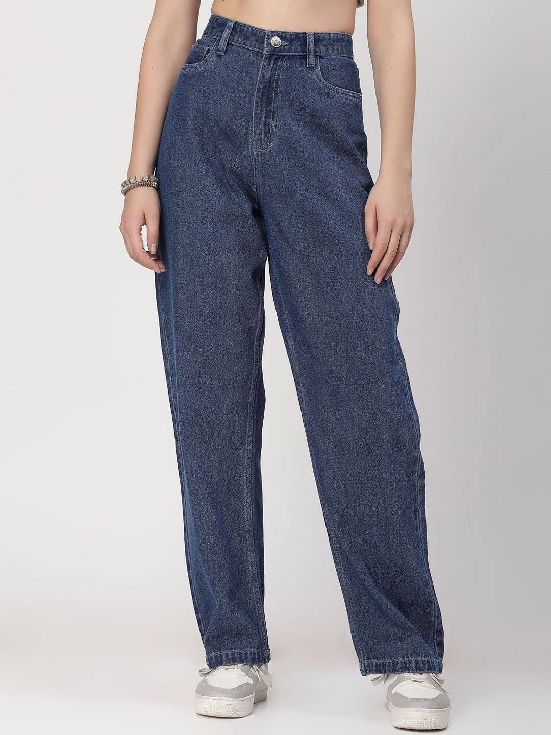 COSMIC TRIO Women Smart Straight Fit High-Rise Jeans