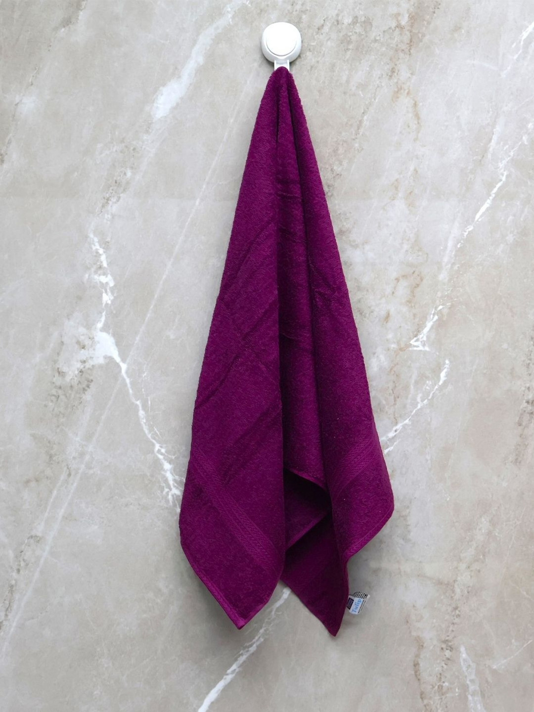 BOMBAY DYEING 100% Cotton Purple Solid 450GSM Super Soft Adult Regular Bath Towel-47x24In