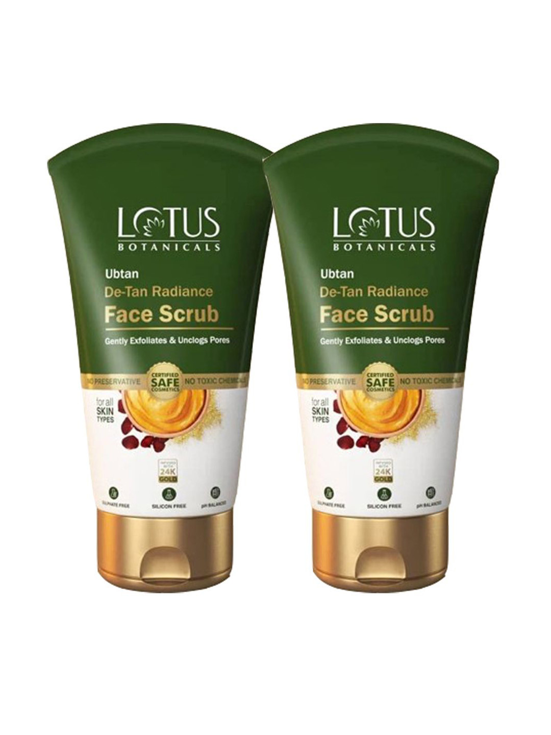 Lotus Botanicals Set Of 2 Ubtan De-Tan Radiance Face Scrub - 100 ml Each