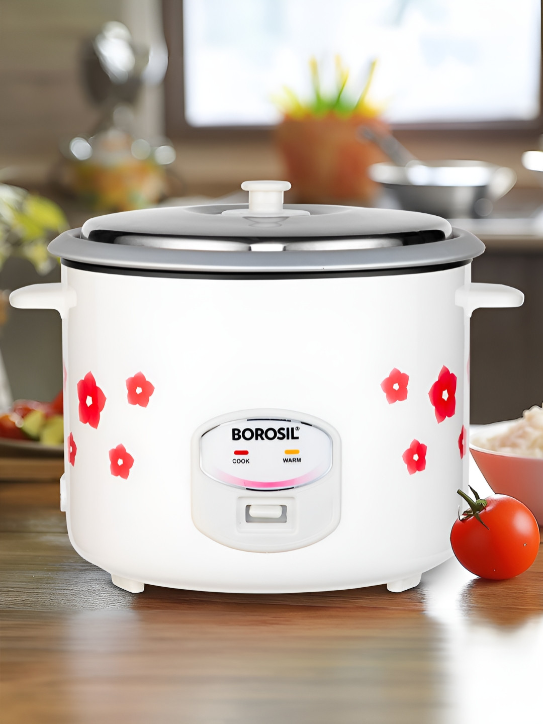 BOROSIL White Printed Aluminium Electric Pressure Cookers  2.8 l