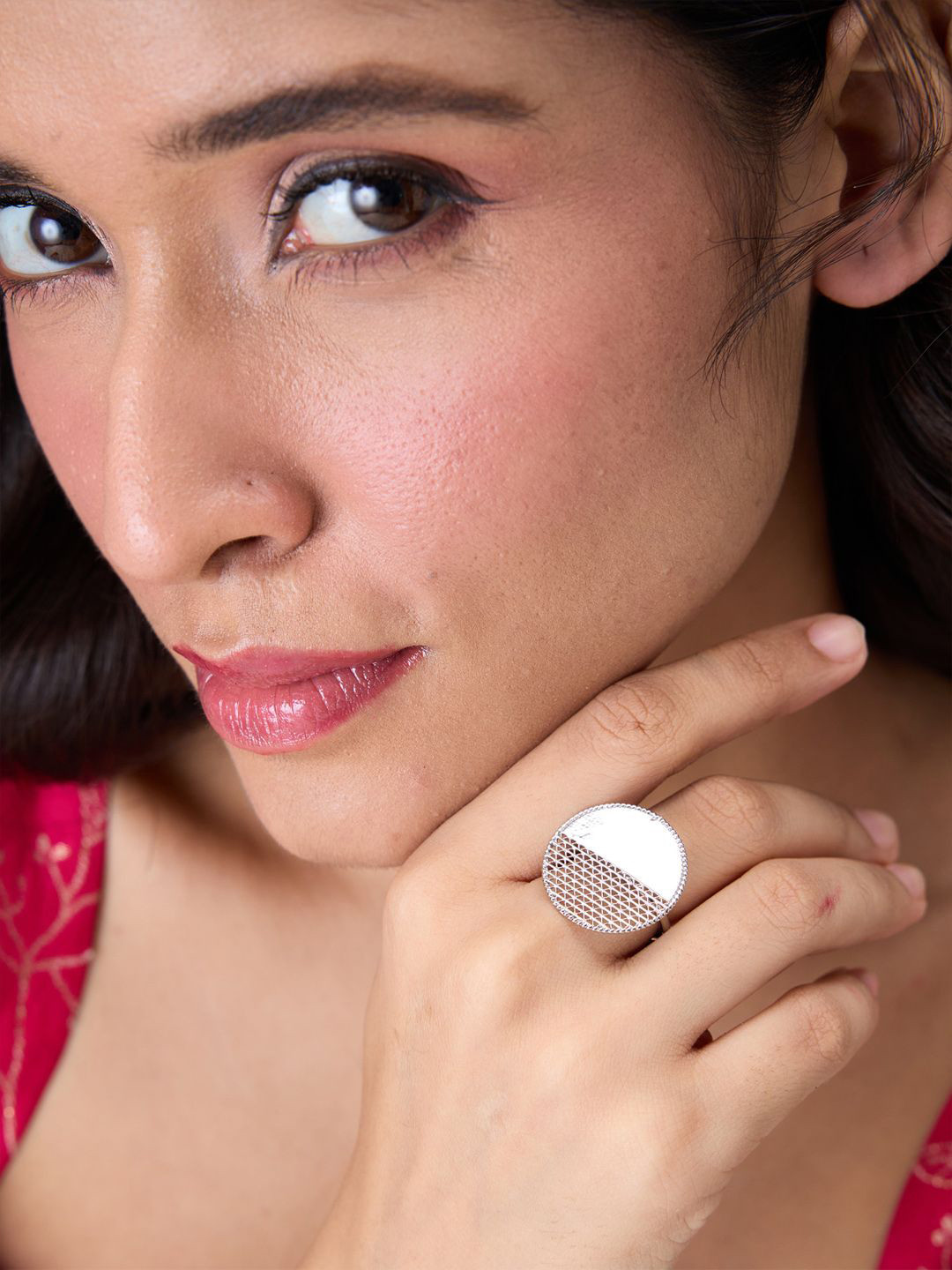 The Slow Studio Silver Plated Adjustable Luna Finger Ring