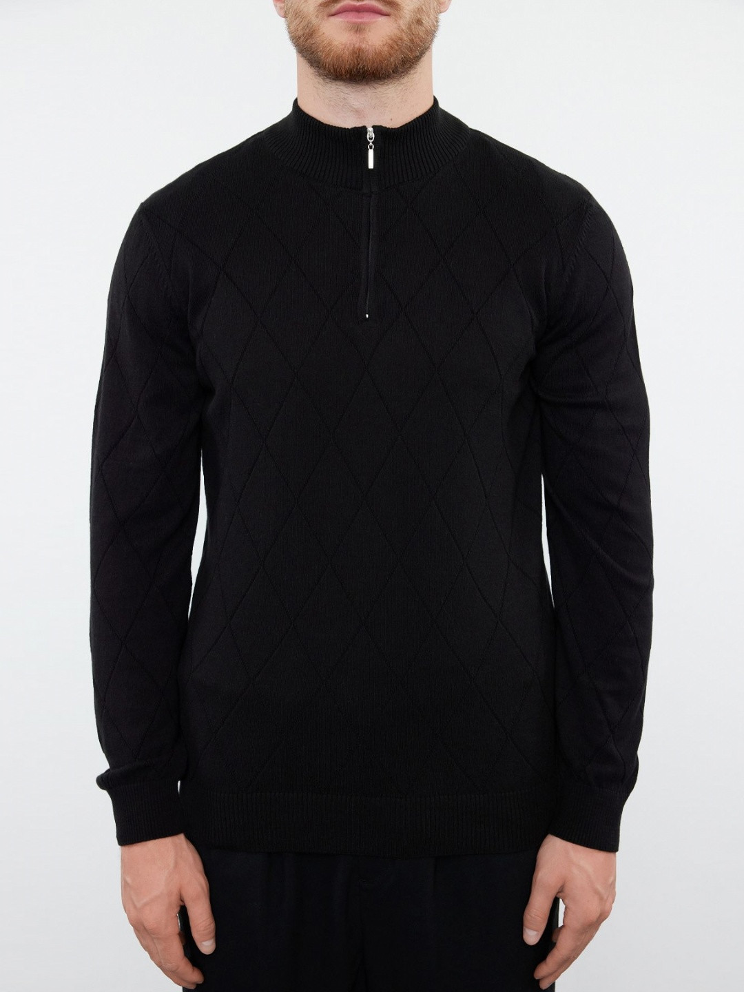 Trendyol Men Self Design Polo Collar Cotton Sweatshirts