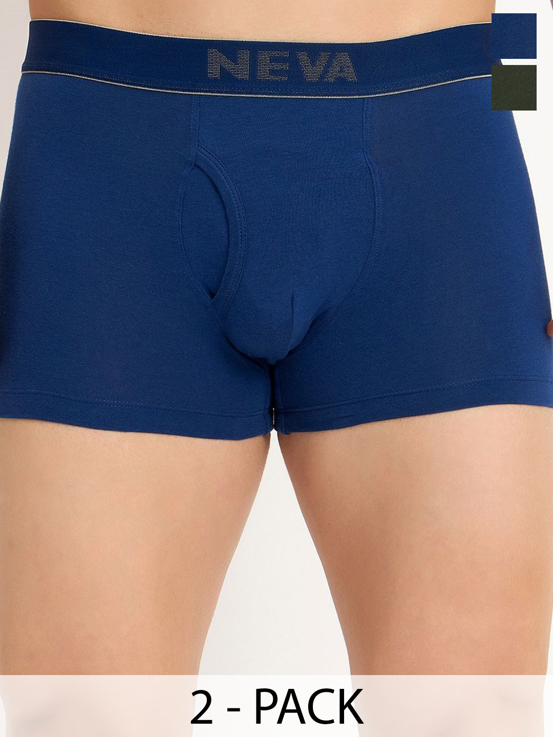 NEVA MAXX Pack Of 2 Solid Front Open Fly Trunks OMAX010-CM01004-CM01004/AO