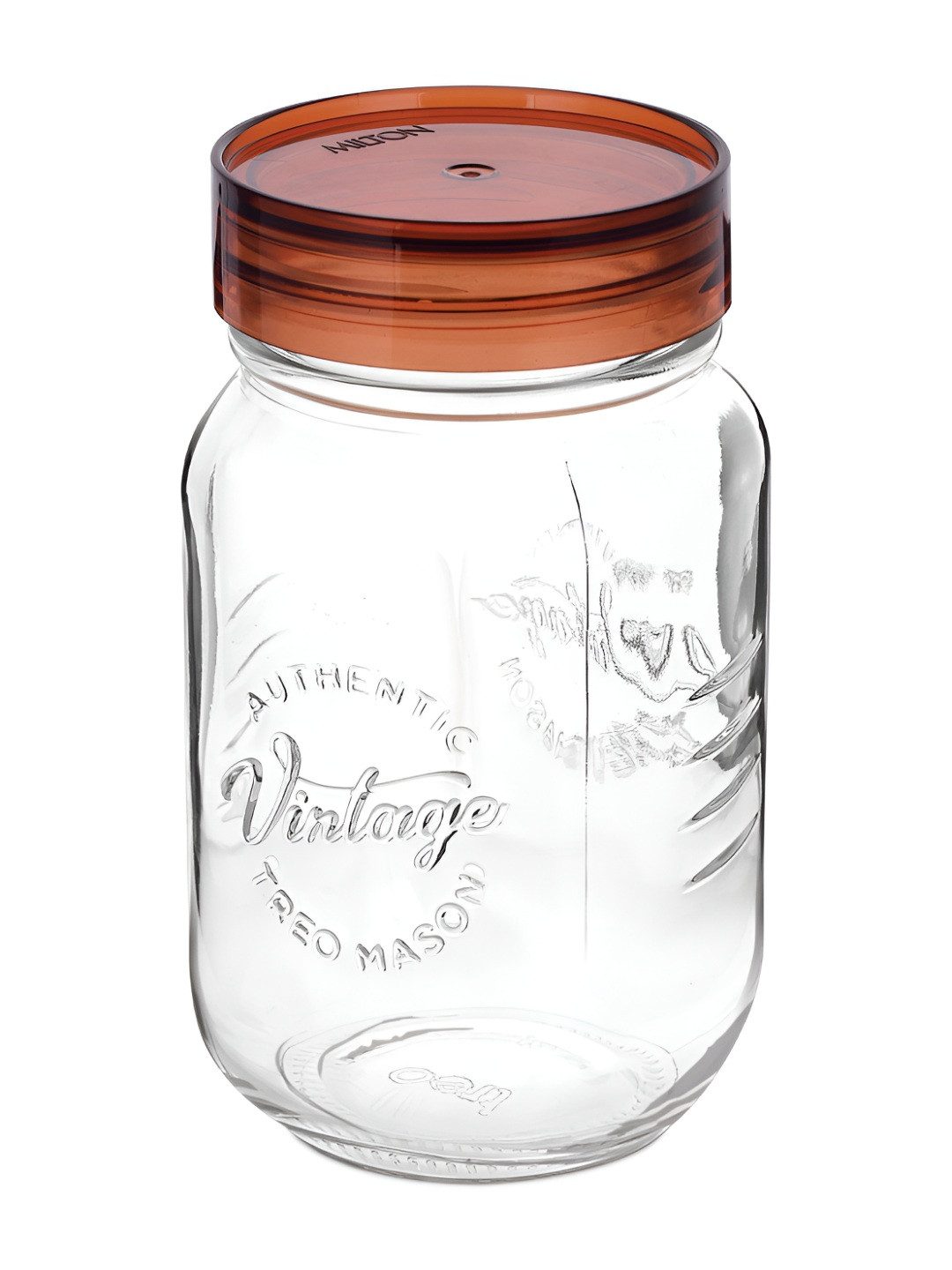 Treo Transparent & Brown Vintage Glass Jar with Airtight Lid Glass Container 2000ml