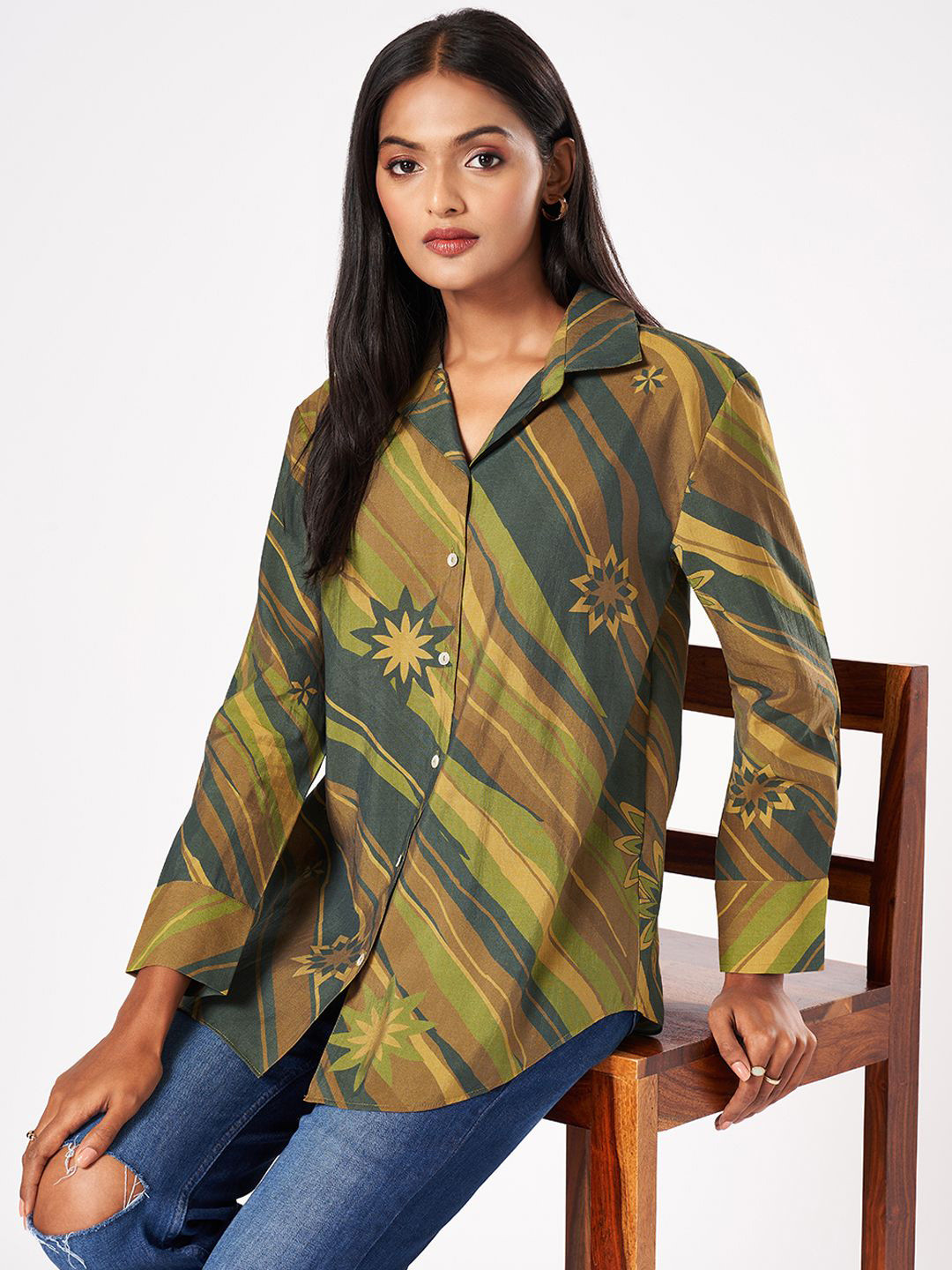 Marigold Lane Women Tartan Checks Opaque Printed Casual Shirt