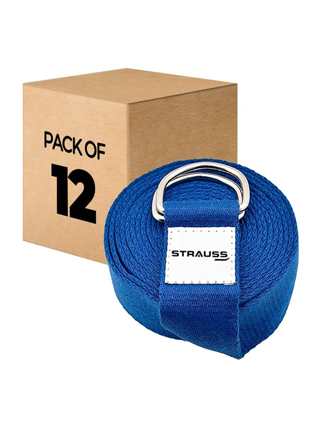 STRAUSS Pack Of 12 Yoga Straps & Stretching Belt