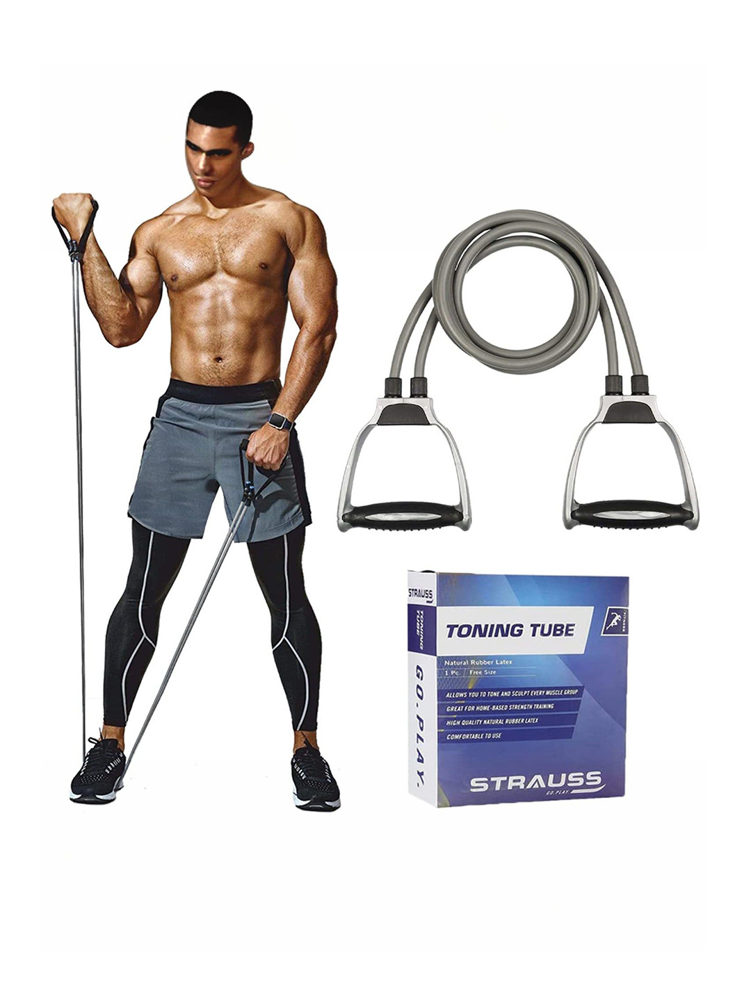 STRAUSS Resistance Double Toning Tube Workout Accessories
