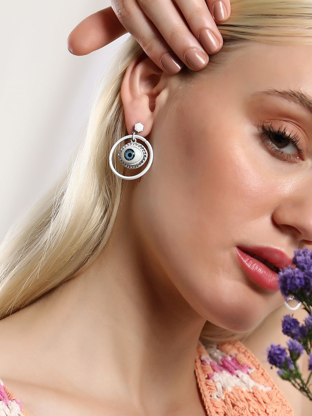 SOHI The Evil-Eye Contemporary Drop Earrings