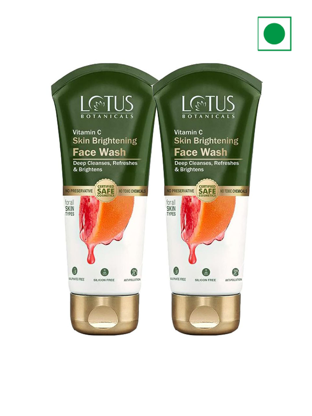 Lotus Botanicals Set Of 2 Vitamin C Skin Brightening Face Wash-100 ml each